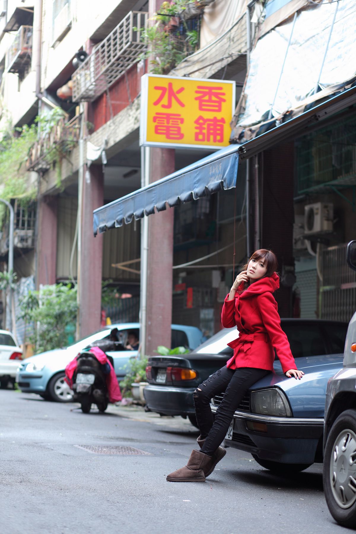 台湾模特Kila晶晶/金允乔《4组街拍系列图片》合集