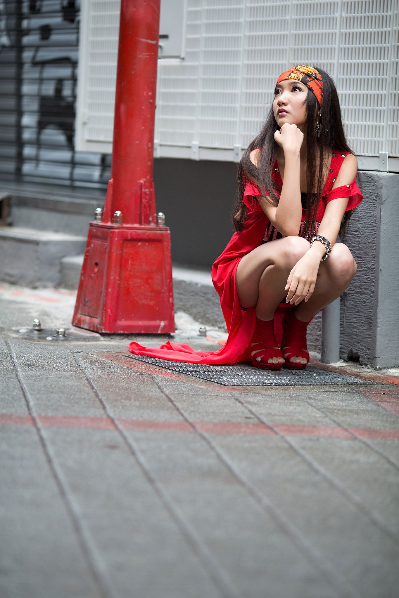 台湾腿模Tina陈思婷《美國街》街拍