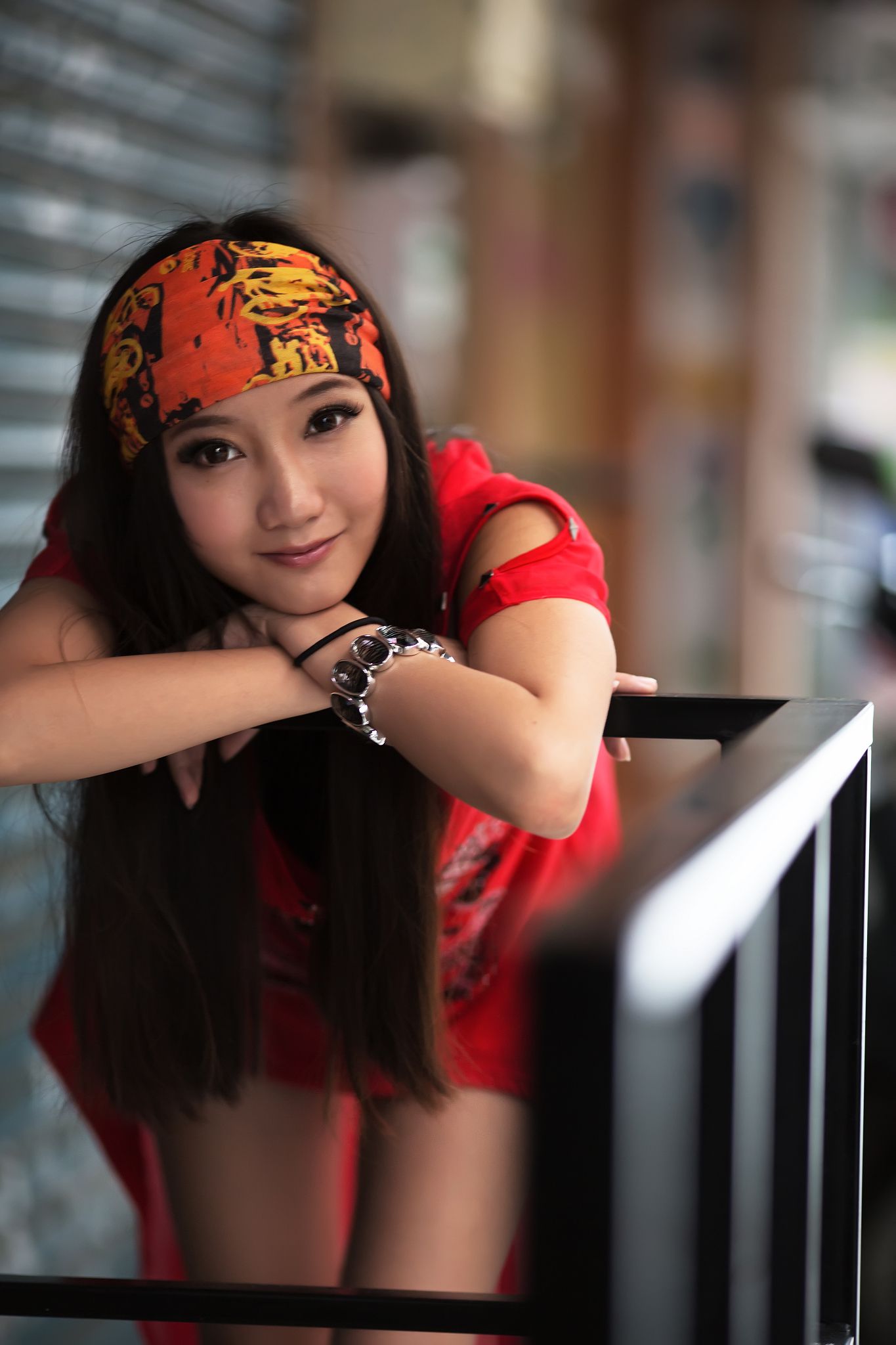 台湾腿模Tina陈思婷《美國街》街拍