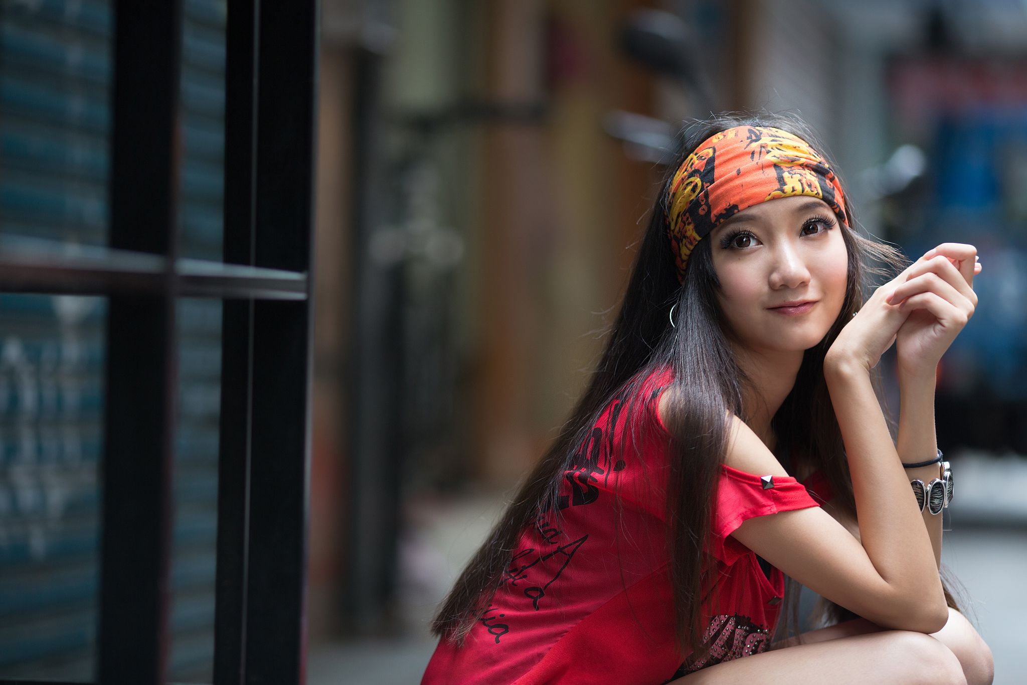 台湾腿模Tina陈思婷《美國街》街拍