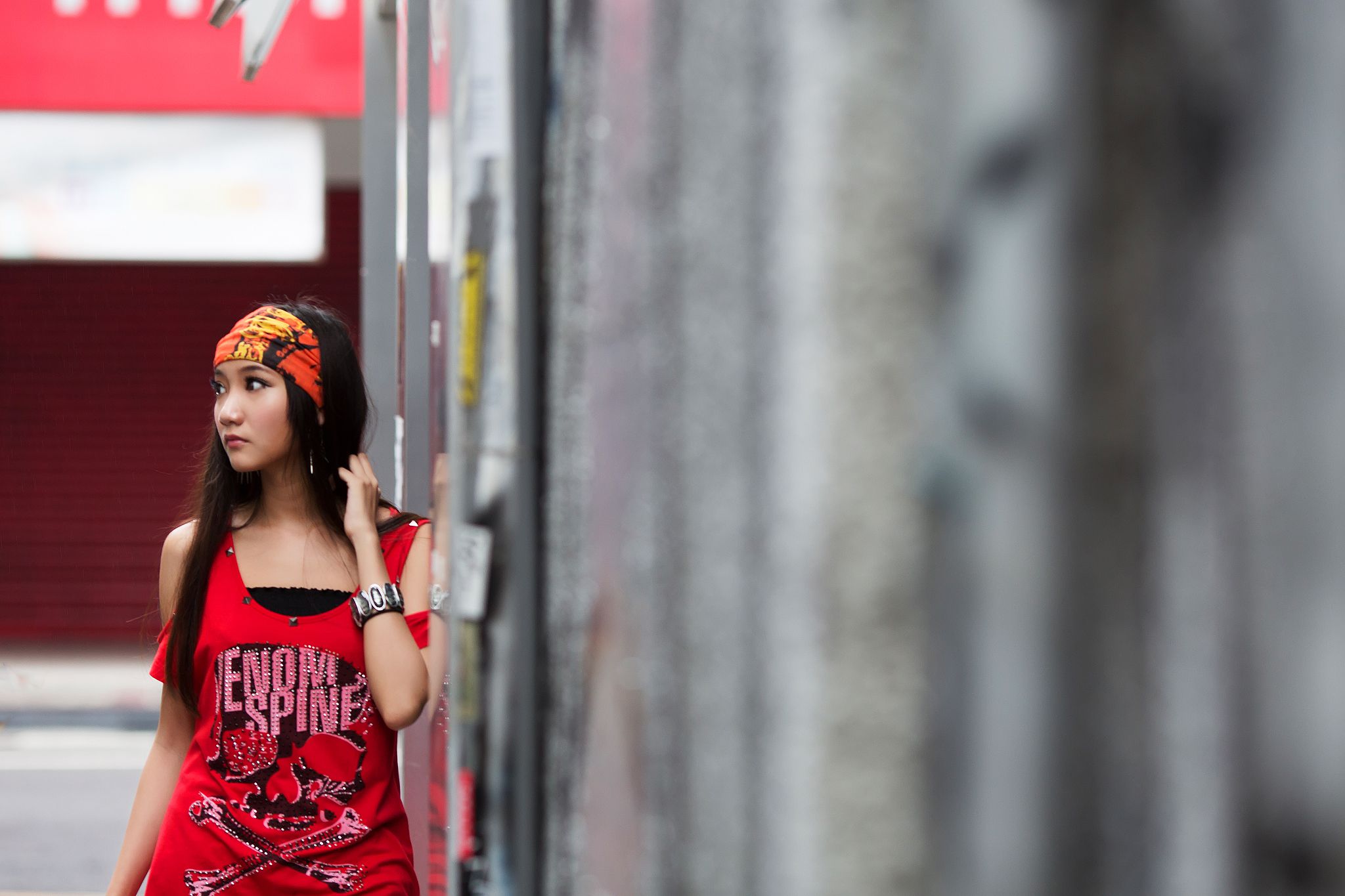 台湾腿模Tina陈思婷《美國街》街拍