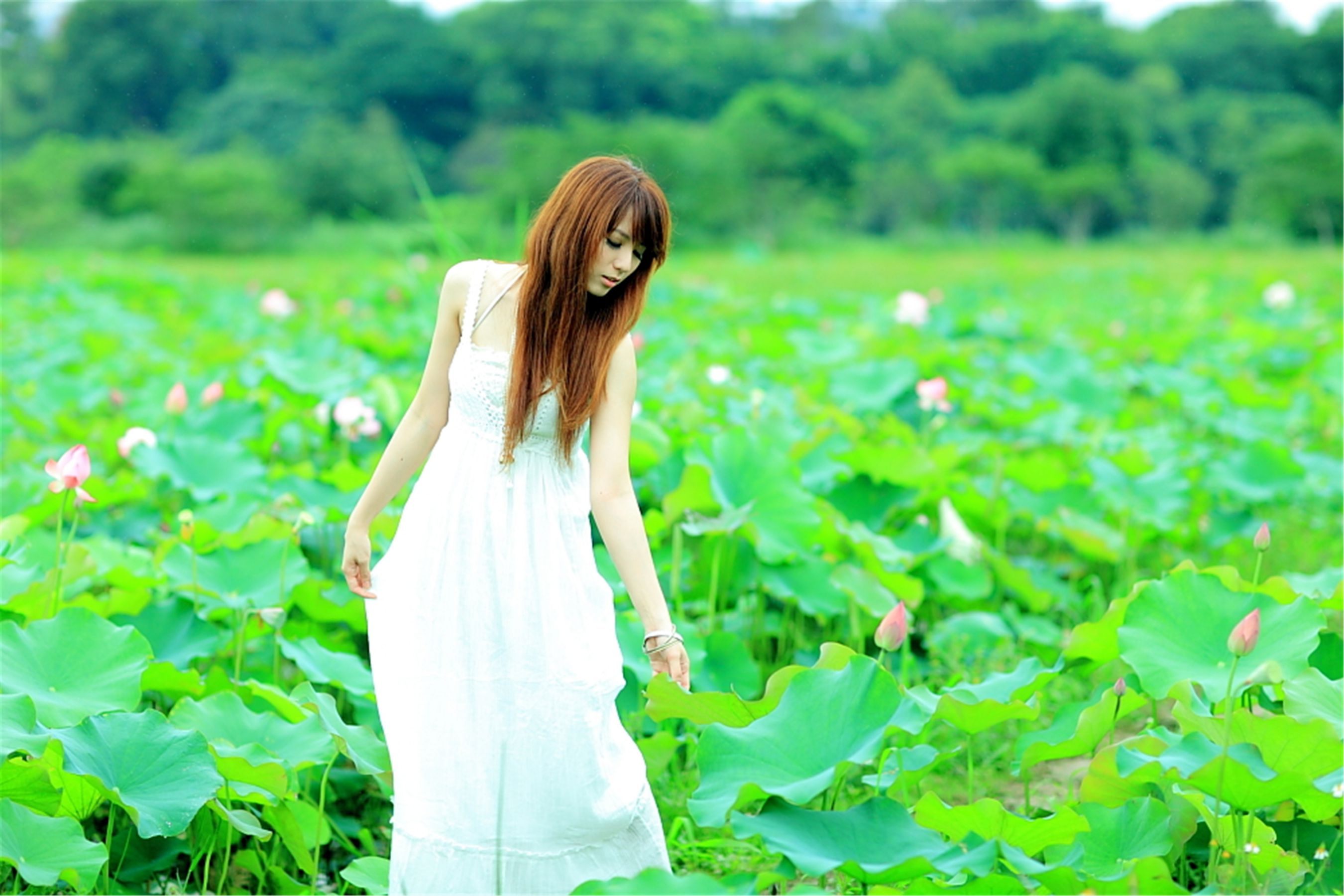 台湾正妹小静《农场初夏田园风光》唯美白裙系列