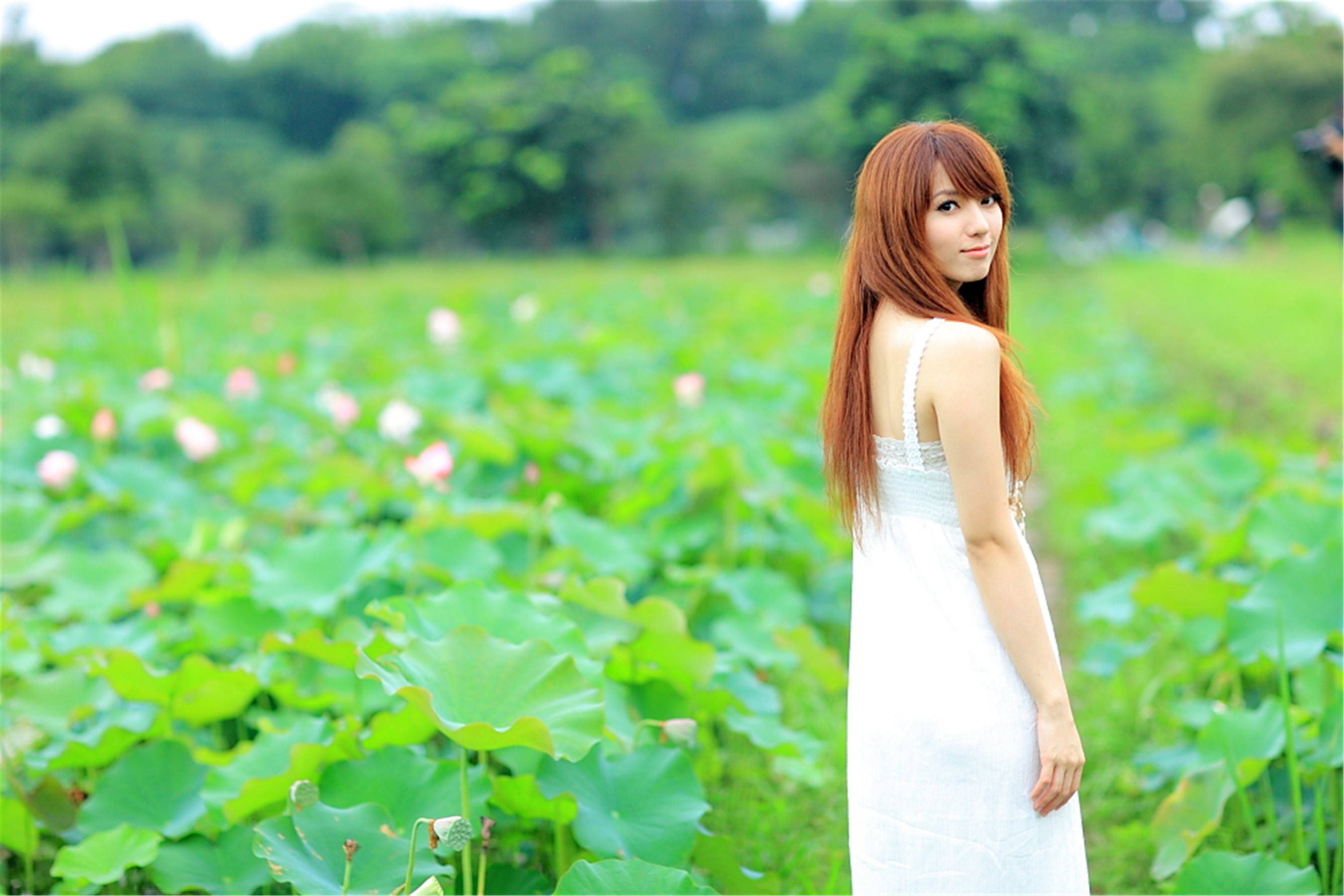 台湾正妹小静《农场初夏田园风光》唯美白裙系列