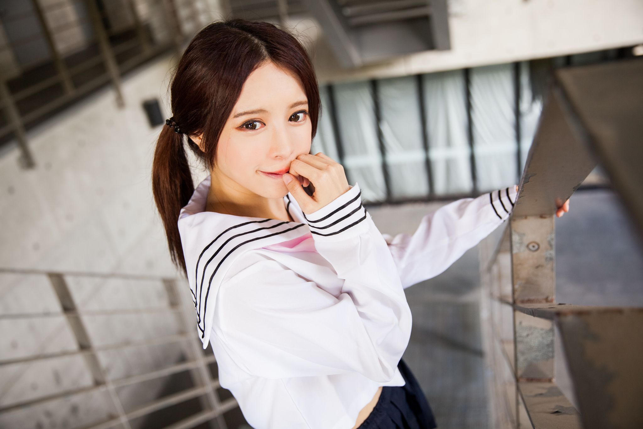 台湾美女张齐郡JULIE《长筒袜校服少女》