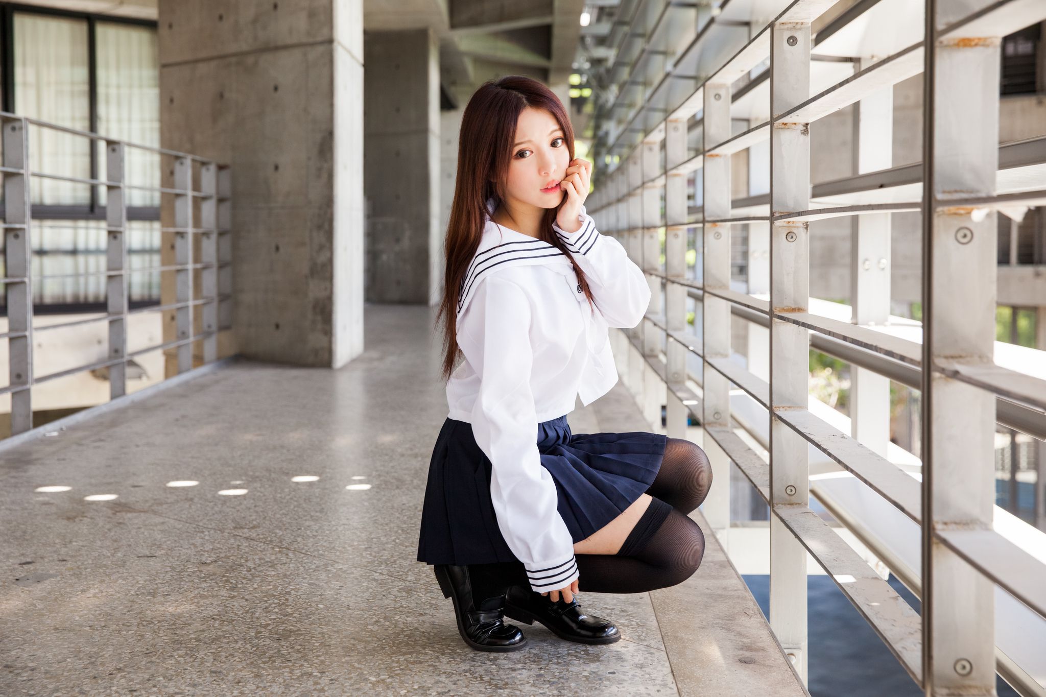 台湾美女张齐郡JULIE《长筒袜校服少女》