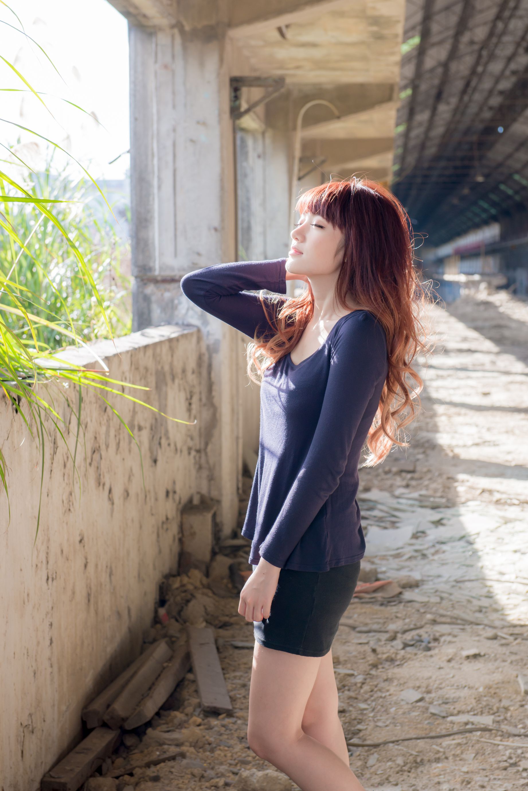台湾正妹林岗怡Didy《废墟车站唯美外拍》
