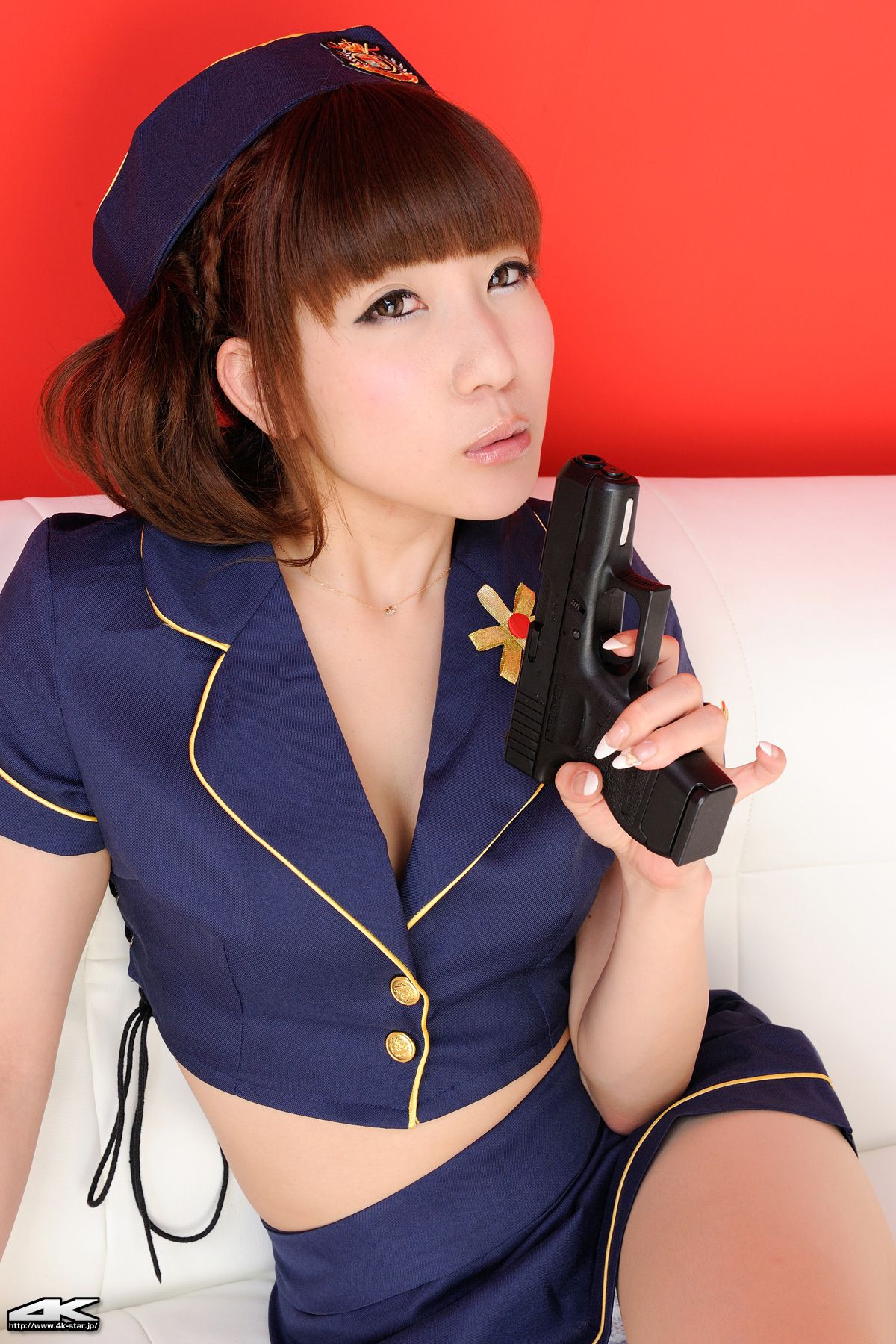 [4K-STAR] NO.00028 秋葉ちひろ Mini Skirt Police 女警制服