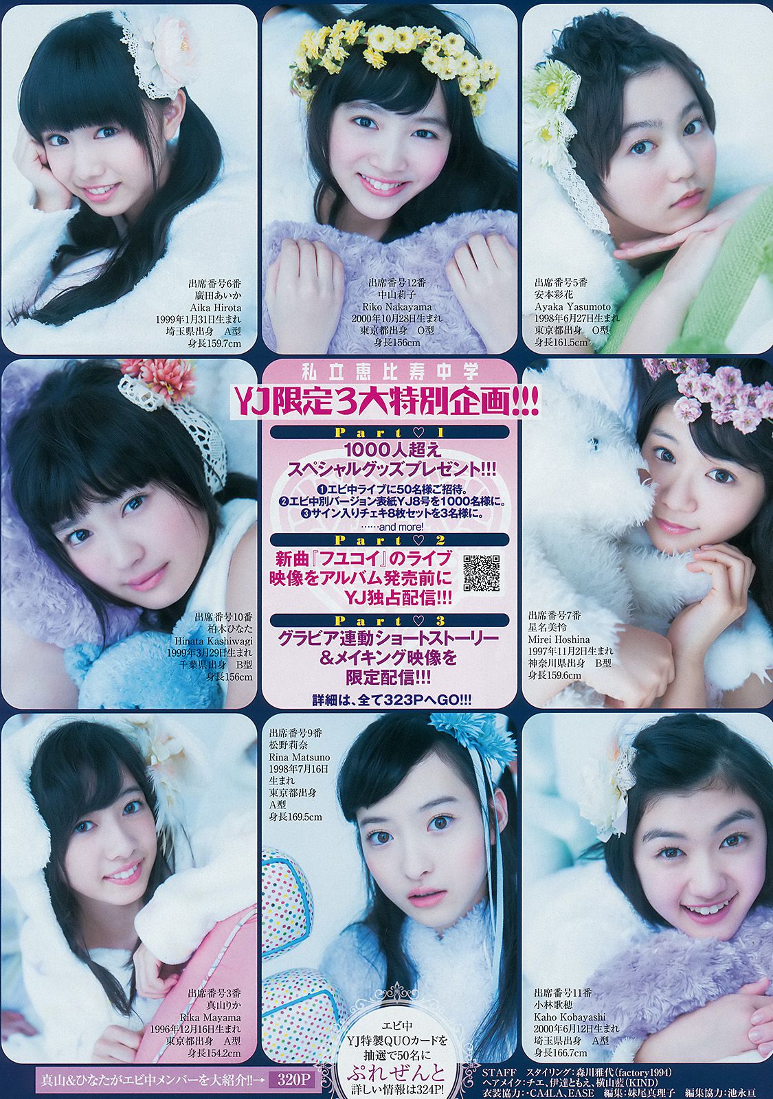 私立恵比寿中学 高嶋菜七&櫻井紗季(東京パフォーマンスドール) [Weekly Young Jump] 2015年No.08 写真杂志