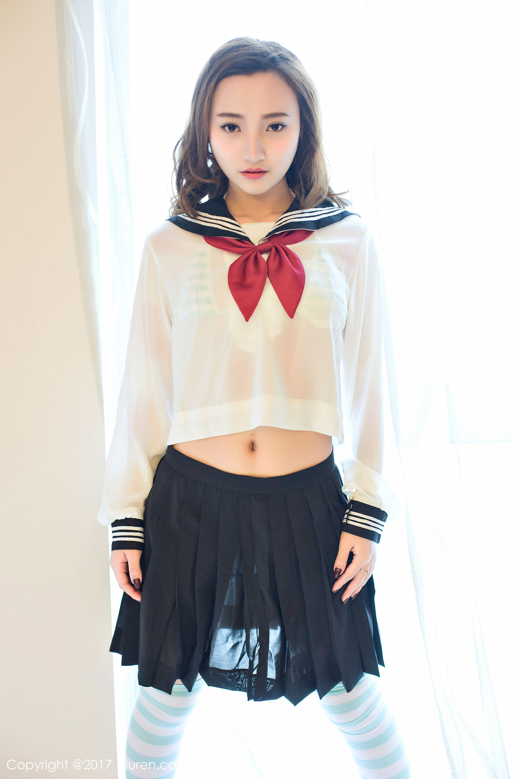 翟奥奥baby《日系学生透明制服、日系卡哇伊内衣、粉红色内衣》 [秀人网XIUREN] No.673