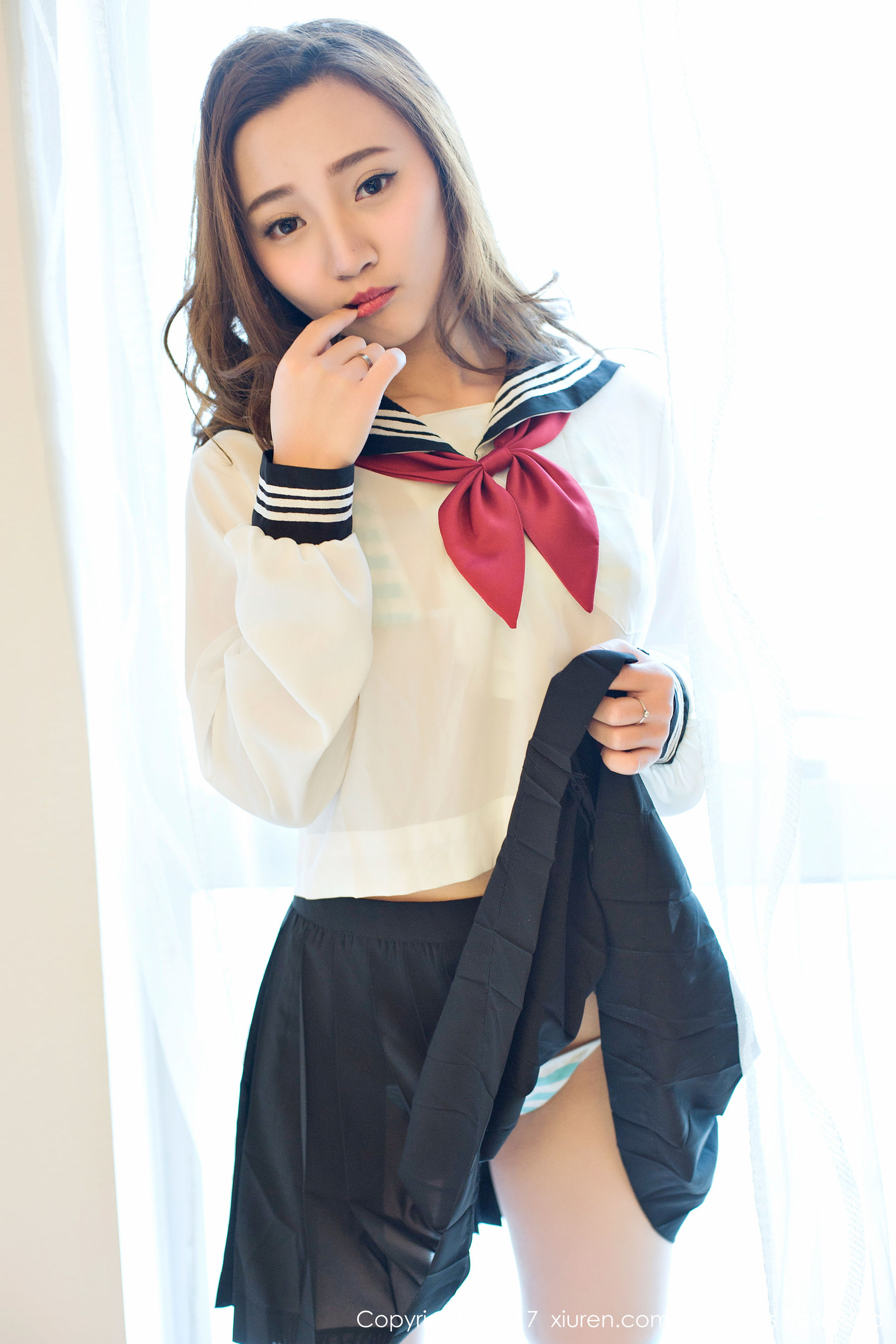 翟奥奥baby《日系学生透明制服、日系卡哇伊内衣、粉红色内衣》 [秀人网XIUREN] No.673