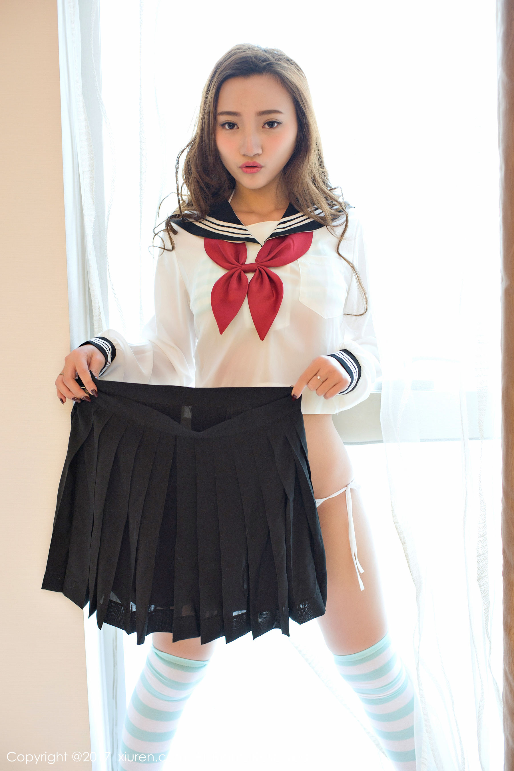 翟奥奥baby《日系学生透明制服、日系卡哇伊内衣、粉红色内衣》 [秀人网XIUREN] No.673