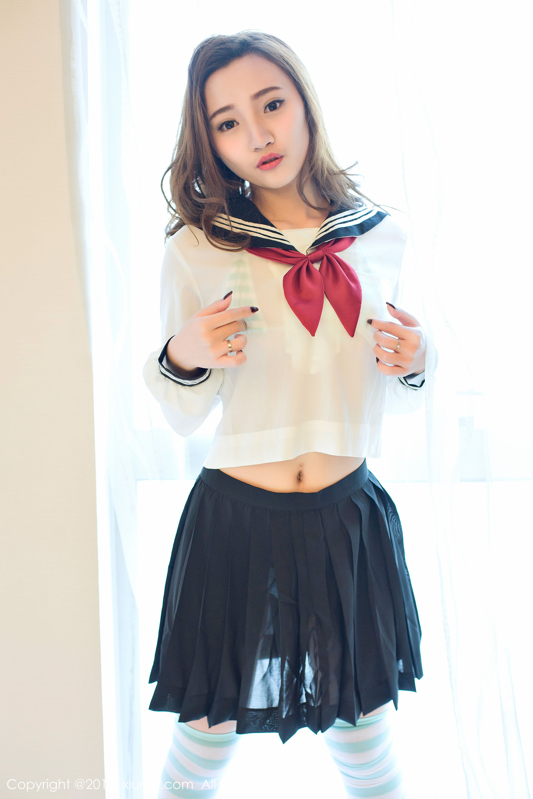 翟奥奥baby《日系学生透明制服、日系卡哇伊内衣、粉红色内衣》 [秀人网XIUREN] No.673
