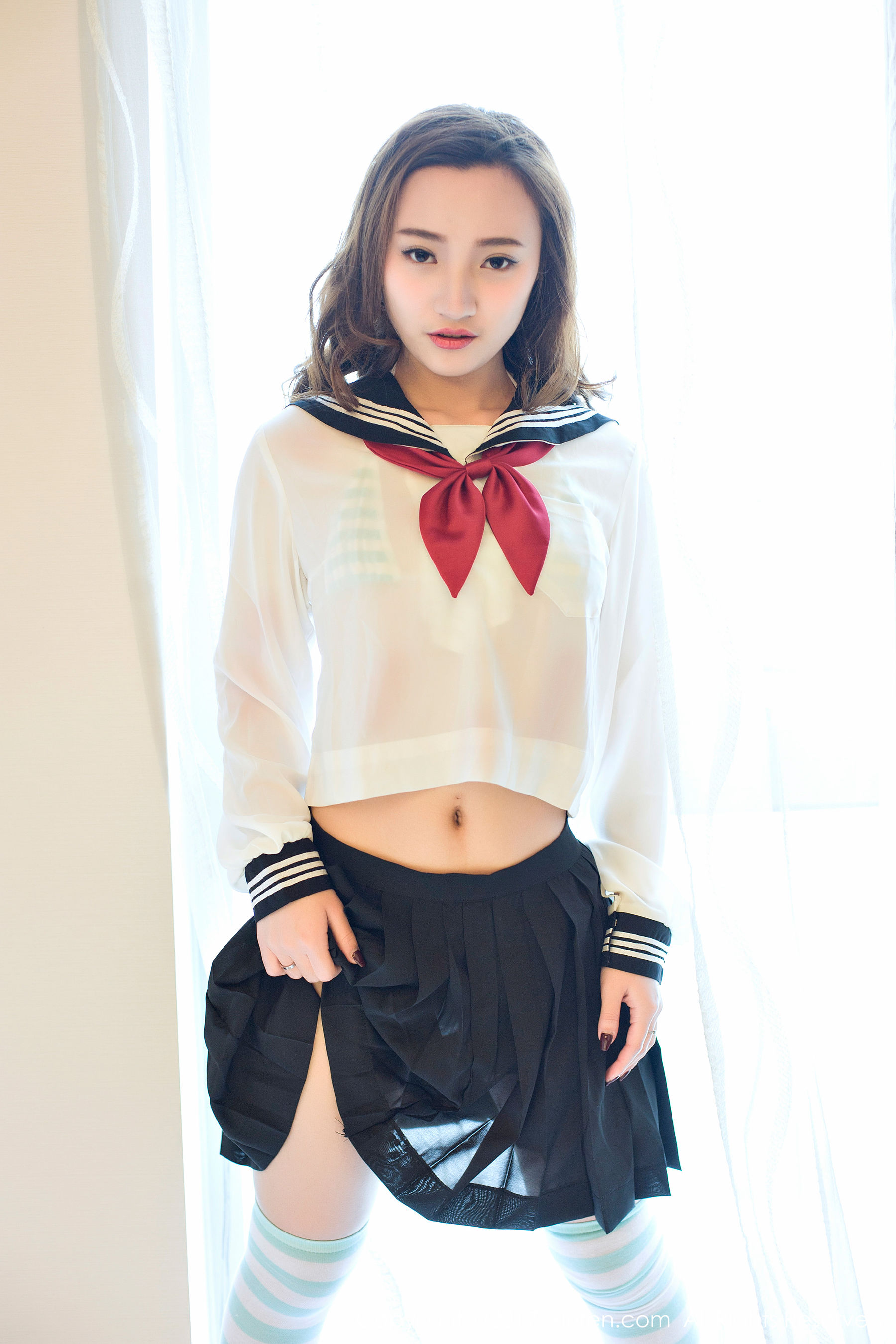 翟奥奥baby《日系学生透明制服、日系卡哇伊内衣、粉红色内衣》 [秀人网XIUREN] No.673