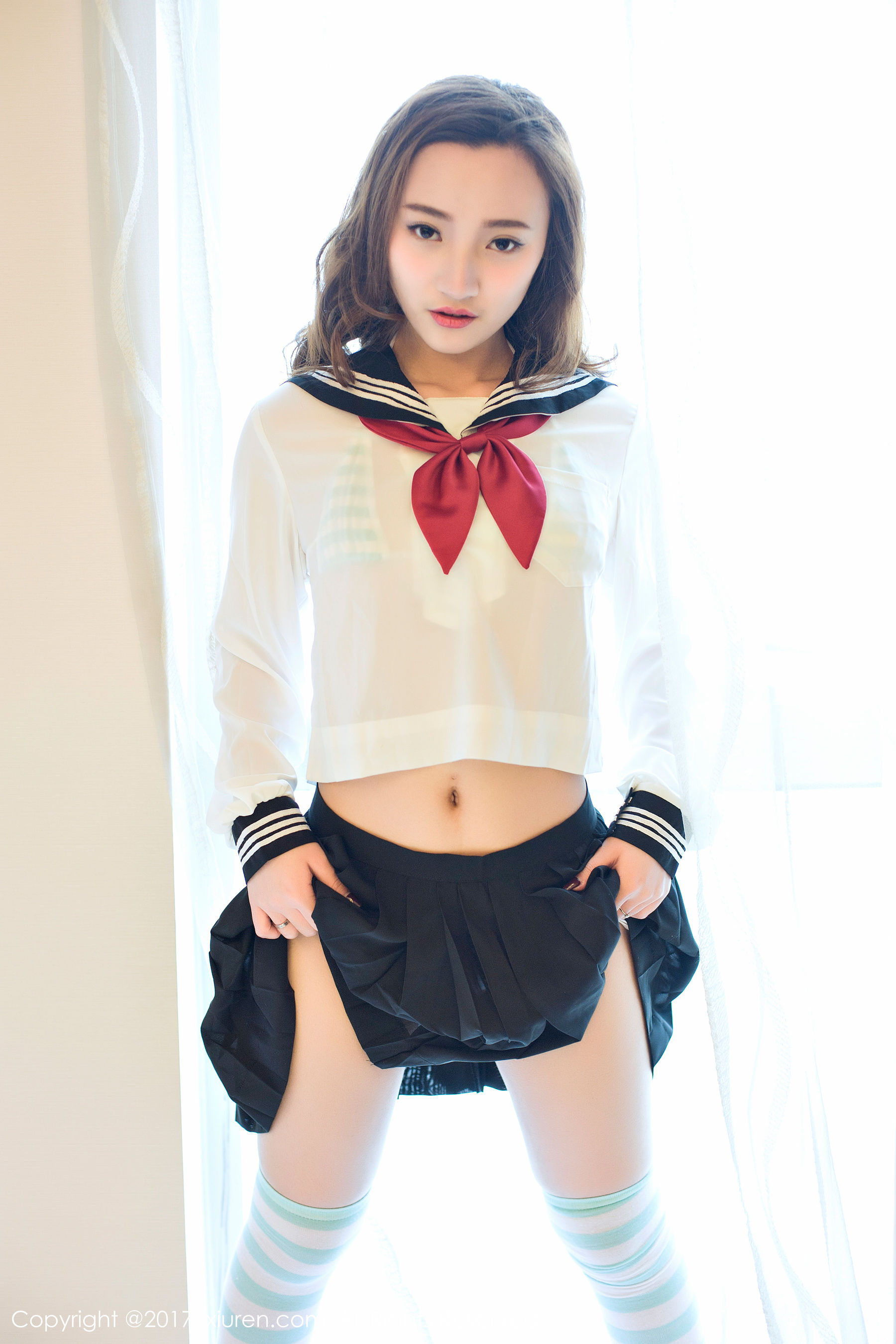 翟奥奥baby《日系学生透明制服、日系卡哇伊内衣、粉红色内衣》 [秀人网XIUREN] No.673
