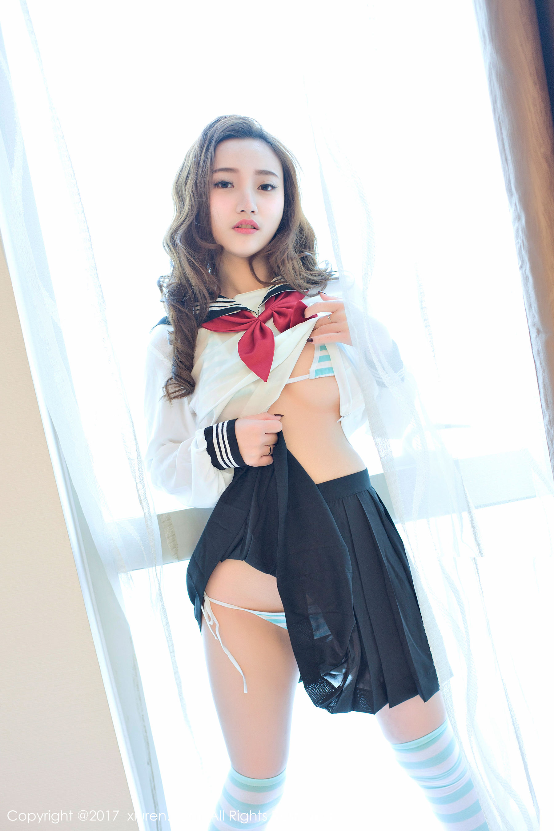 翟奥奥baby《日系学生透明制服、日系卡哇伊内衣、粉红色内衣》 [秀人网XIUREN] No.673