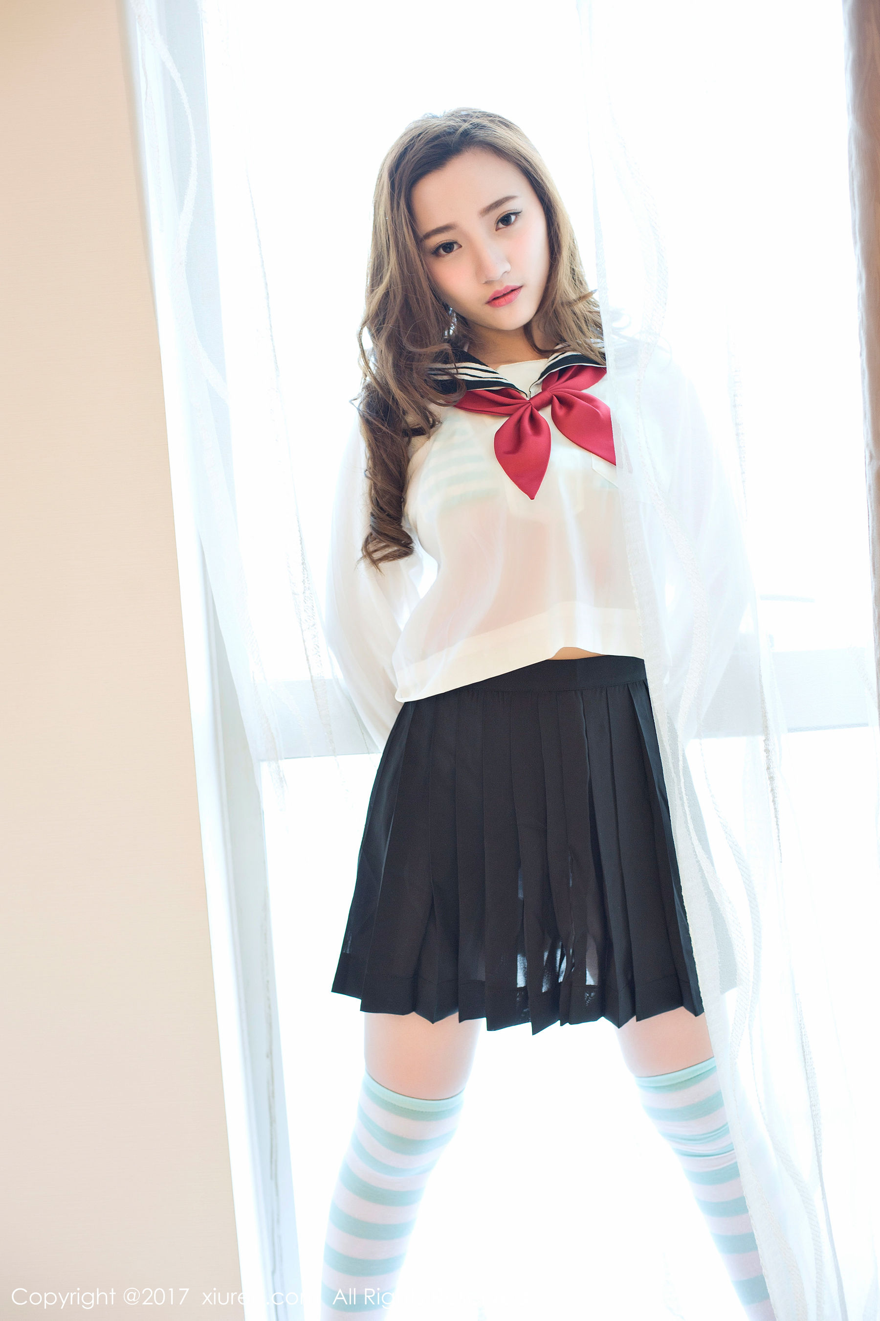 翟奥奥baby《日系学生透明制服、日系卡哇伊内衣、粉红色内衣》 [秀人网XIUREN] No.673