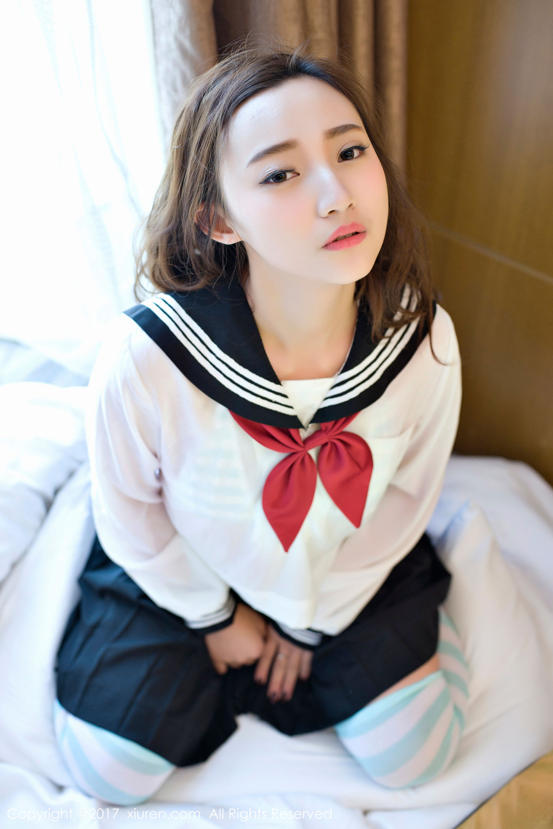 翟奥奥baby《日系学生透明制服、日系卡哇伊内衣、粉红色内衣》 [秀人网XIUREN] No.673