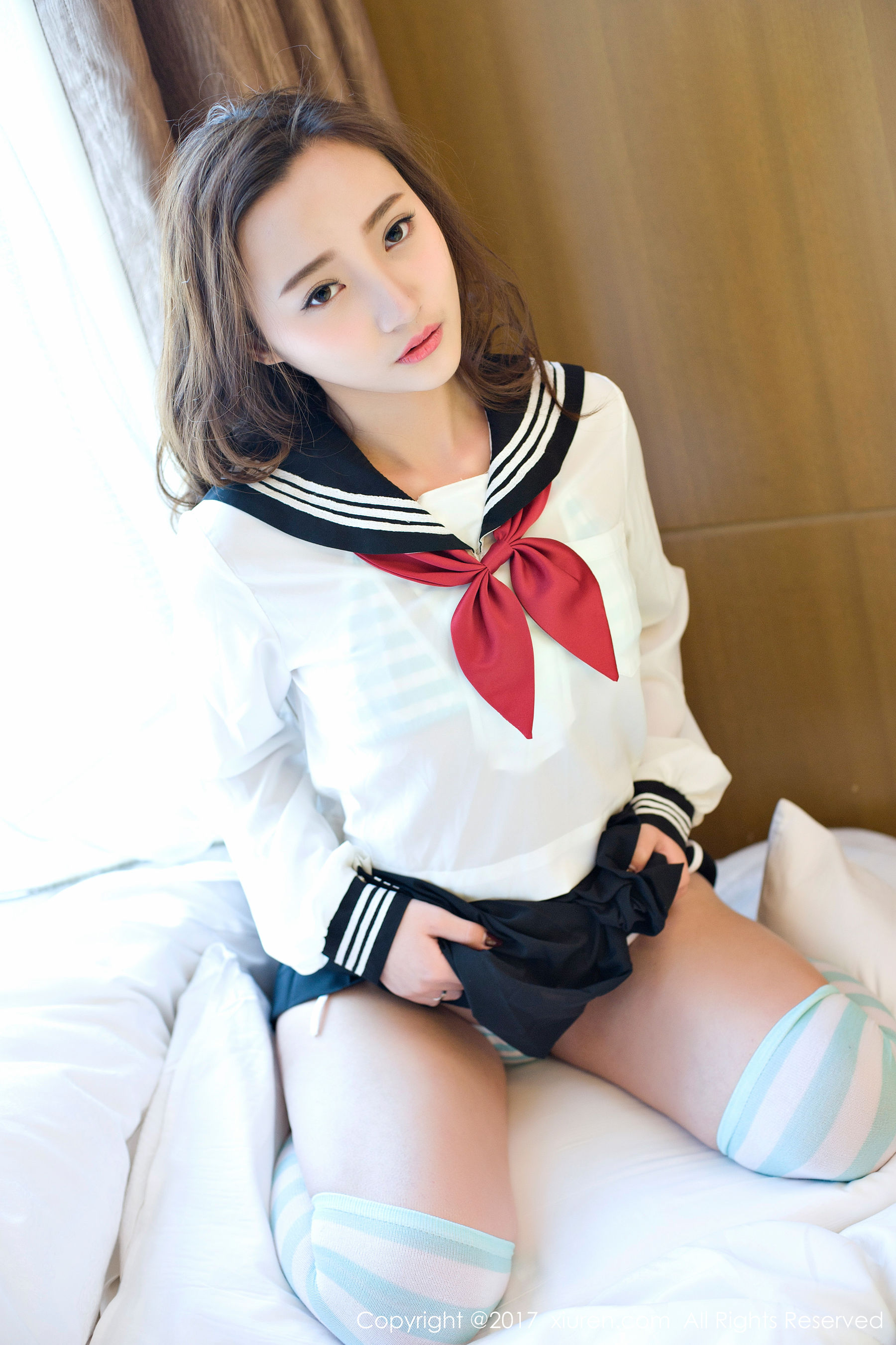 翟奥奥baby《日系学生透明制服、日系卡哇伊内衣、粉红色内衣》 [秀人网XIUREN] No.673