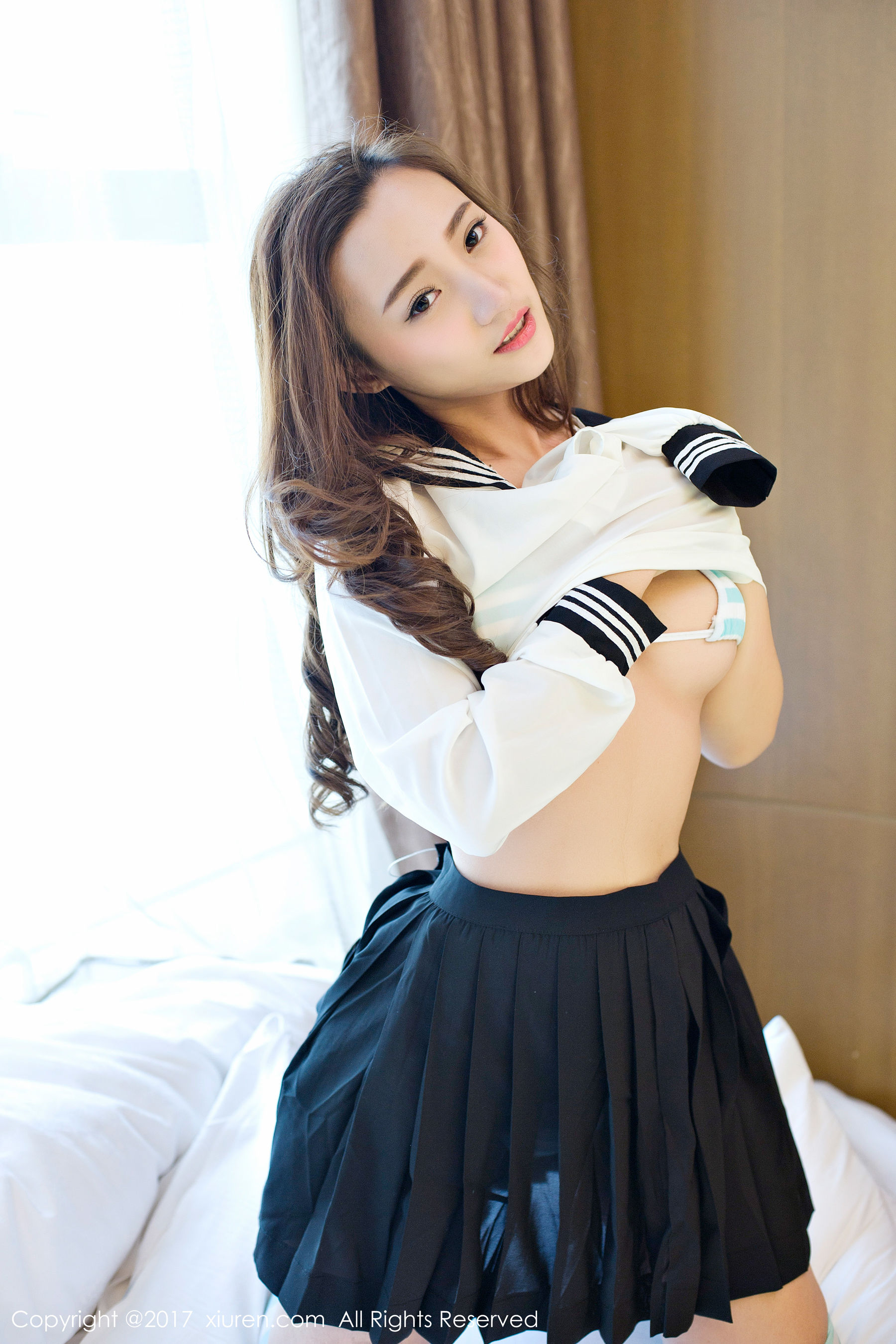 翟奥奥baby《日系学生透明制服、日系卡哇伊内衣、粉红色内衣》 [秀人网XIUREN] No.673