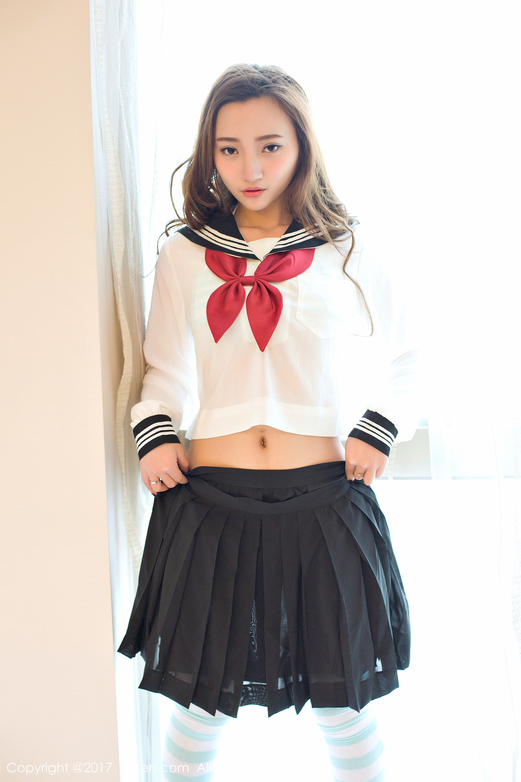 翟奥奥baby《日系学生透明制服、日系卡哇伊内衣、粉红色内衣》 [秀人网XIUREN] No.673