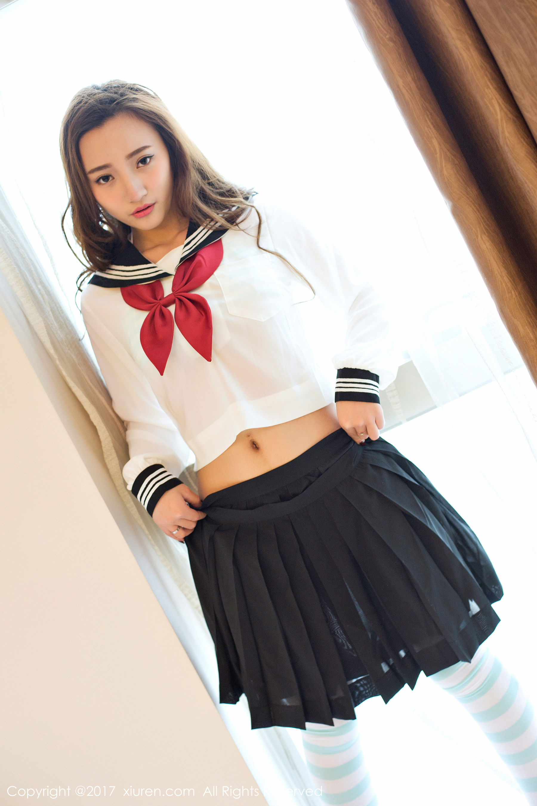 翟奥奥baby《日系学生透明制服、日系卡哇伊内衣、粉红色内衣》 [秀人网XIUREN] No.673