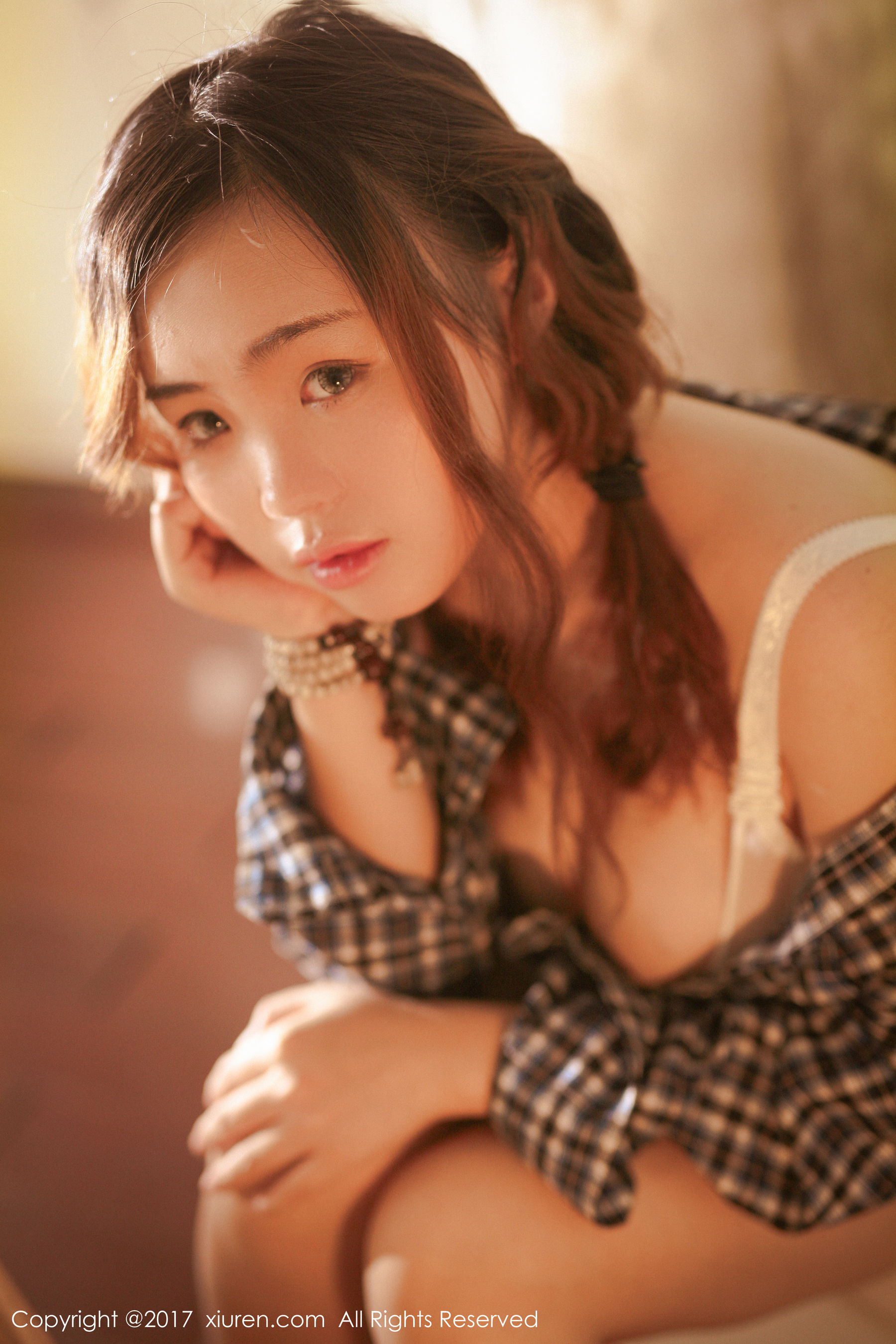 米爱Demon《格子衬衫+半透内衣系列》 [秀人网XIUREN] No.754