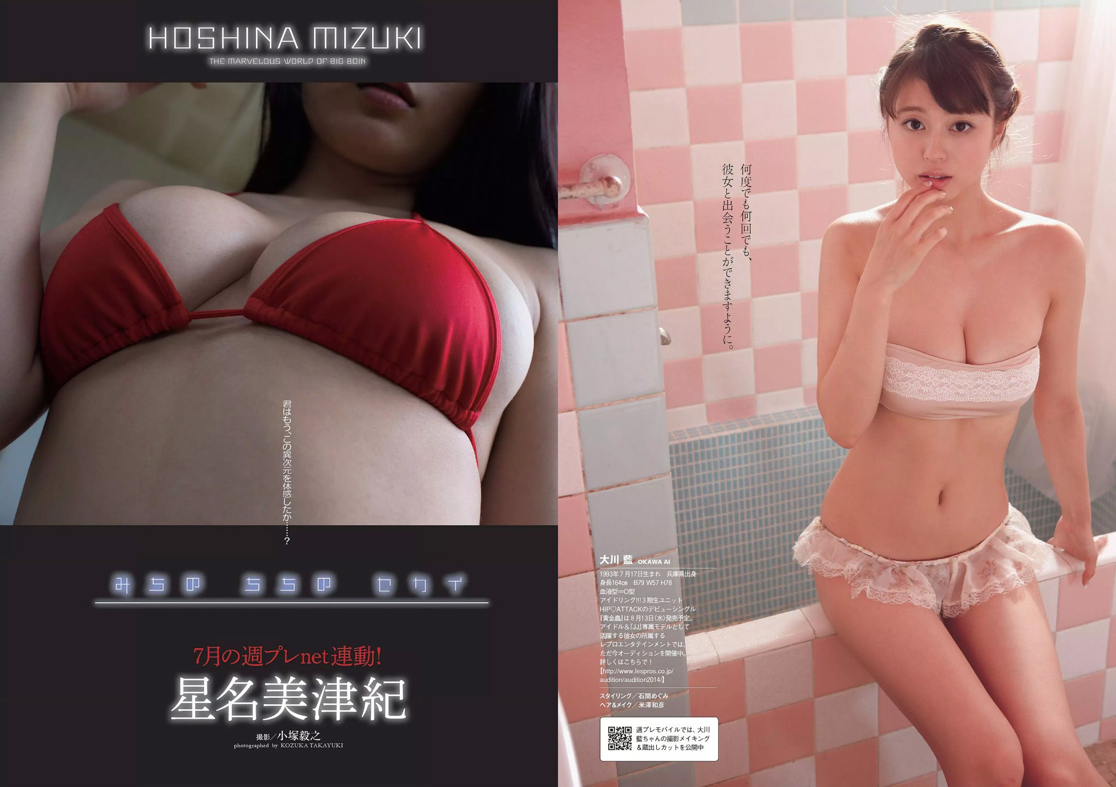 宮脇咲良 木﨑ゆりあ 大川藍 星名美津紀 木口亜矢 岡田サリオ 夏江紘実 [Weekly Playboy] 2014年No.31 写真杂志