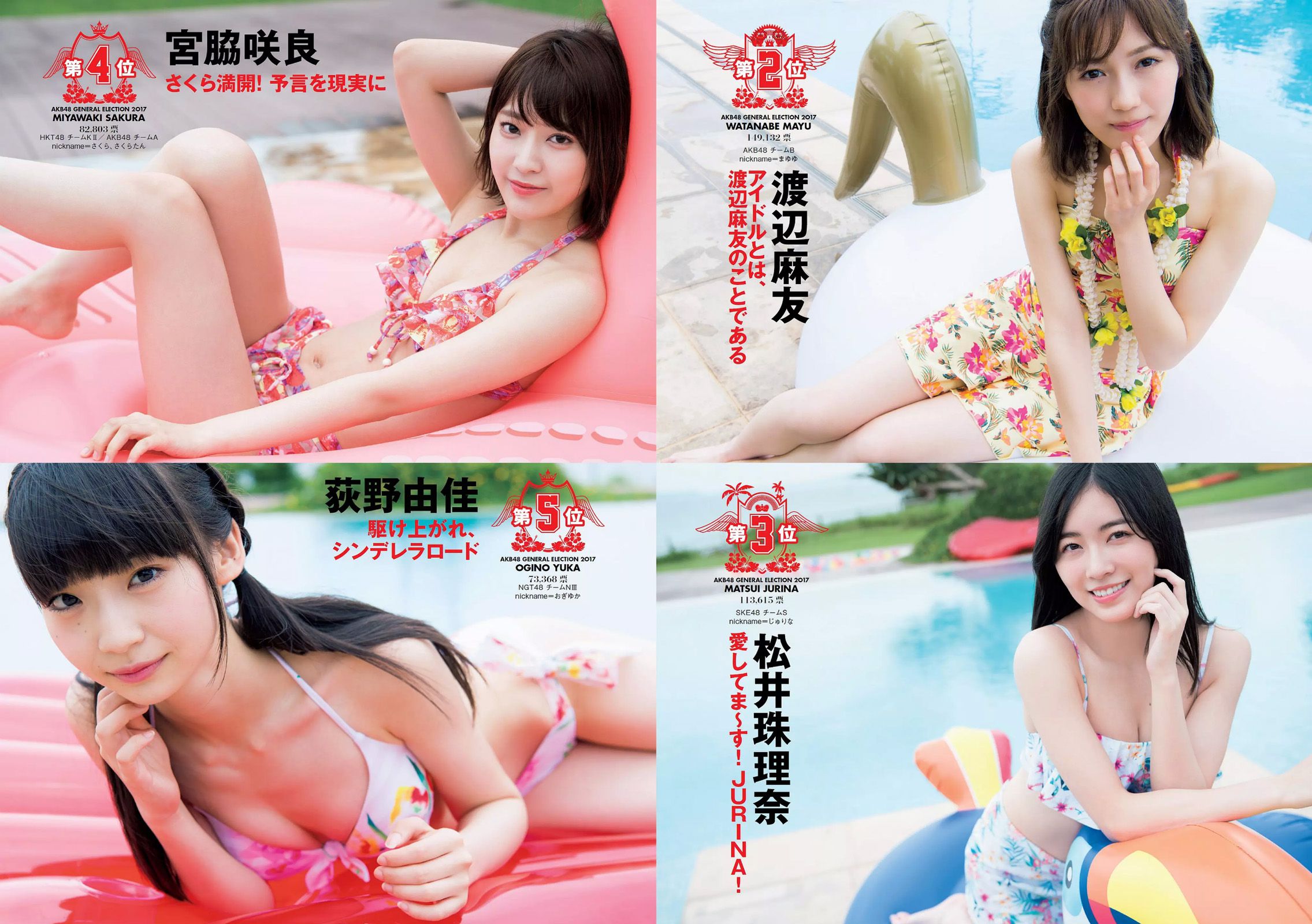 馬場ふみか 小倉優香 小宮有紗 仲村みう 武田玲奈 わちみなみ 浅川梨奈 アンジェラ芽衣 藤木由貴 [Weekly Playboy] 2017年No.34-35 写真杂志