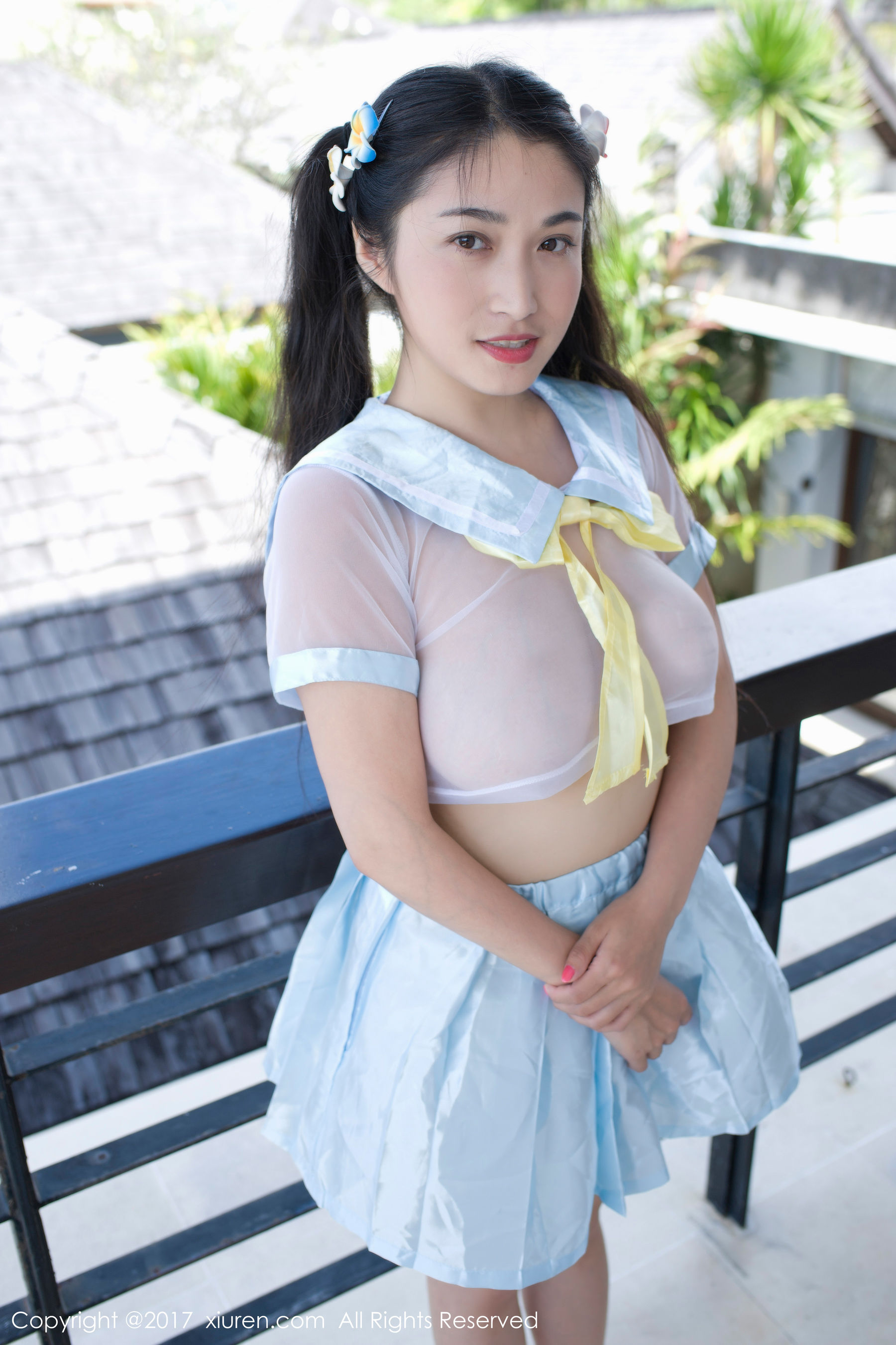 盼盼龙女sunny《牛奶浴学生装+透明学生装+黑色乳贴》 [秀人XiuRen] NO.853