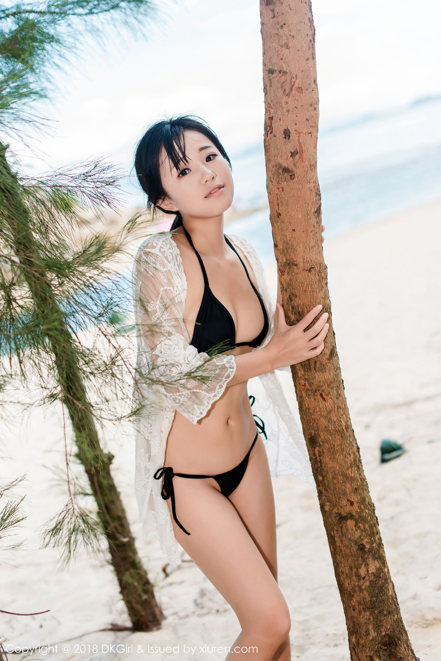 日系清纯美女@苍井优香《湿身海岸露出》 [御女郎DKGirl] Vol.058
