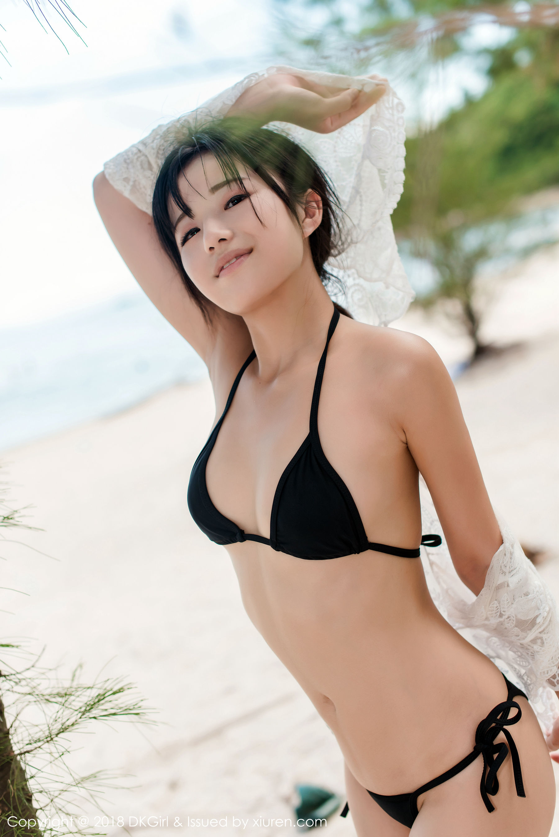 日系清纯美女@苍井优香《湿身海岸露出》 [御女郎DKGirl] Vol.058