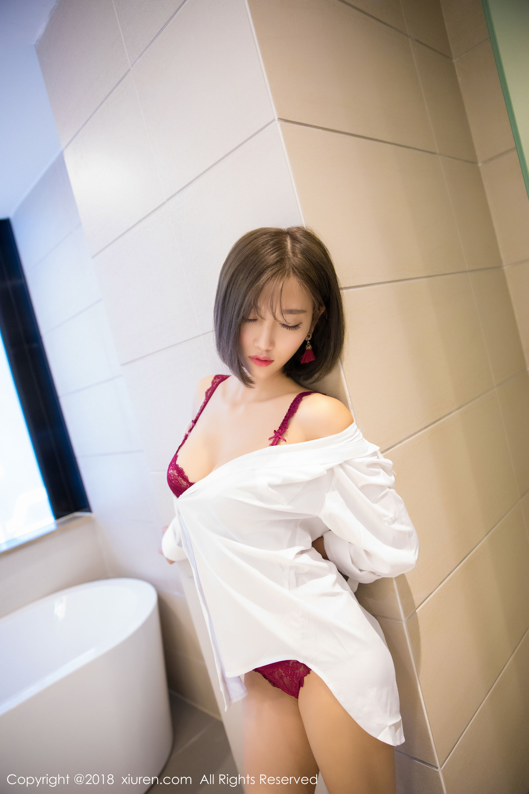 杨晨晨sugar《蓝色礼服+白衬衫+蕾丝内衣》 [秀人XiuRen] No.919