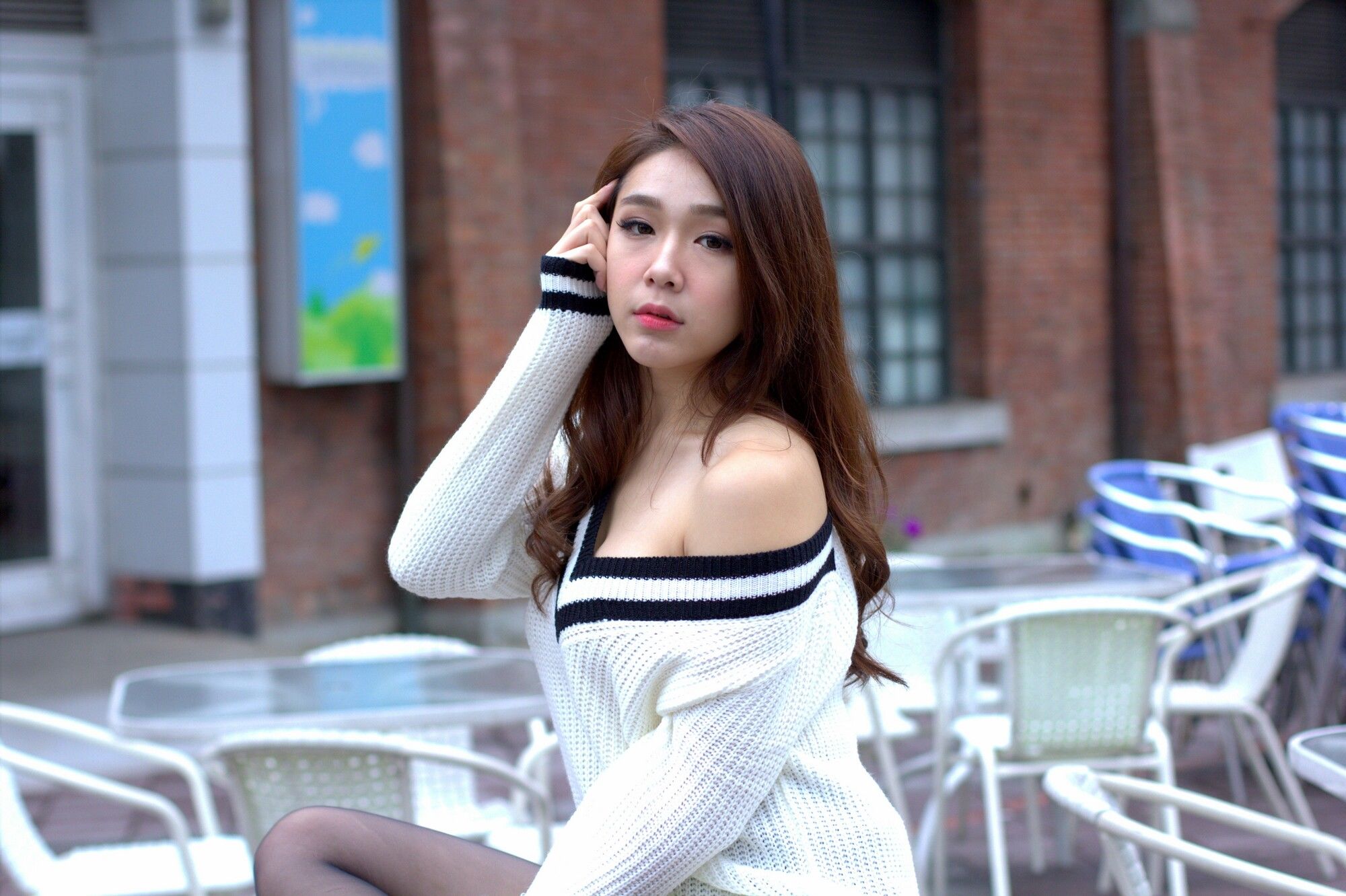 [台湾网红美女] Baby66 黑丝街拍