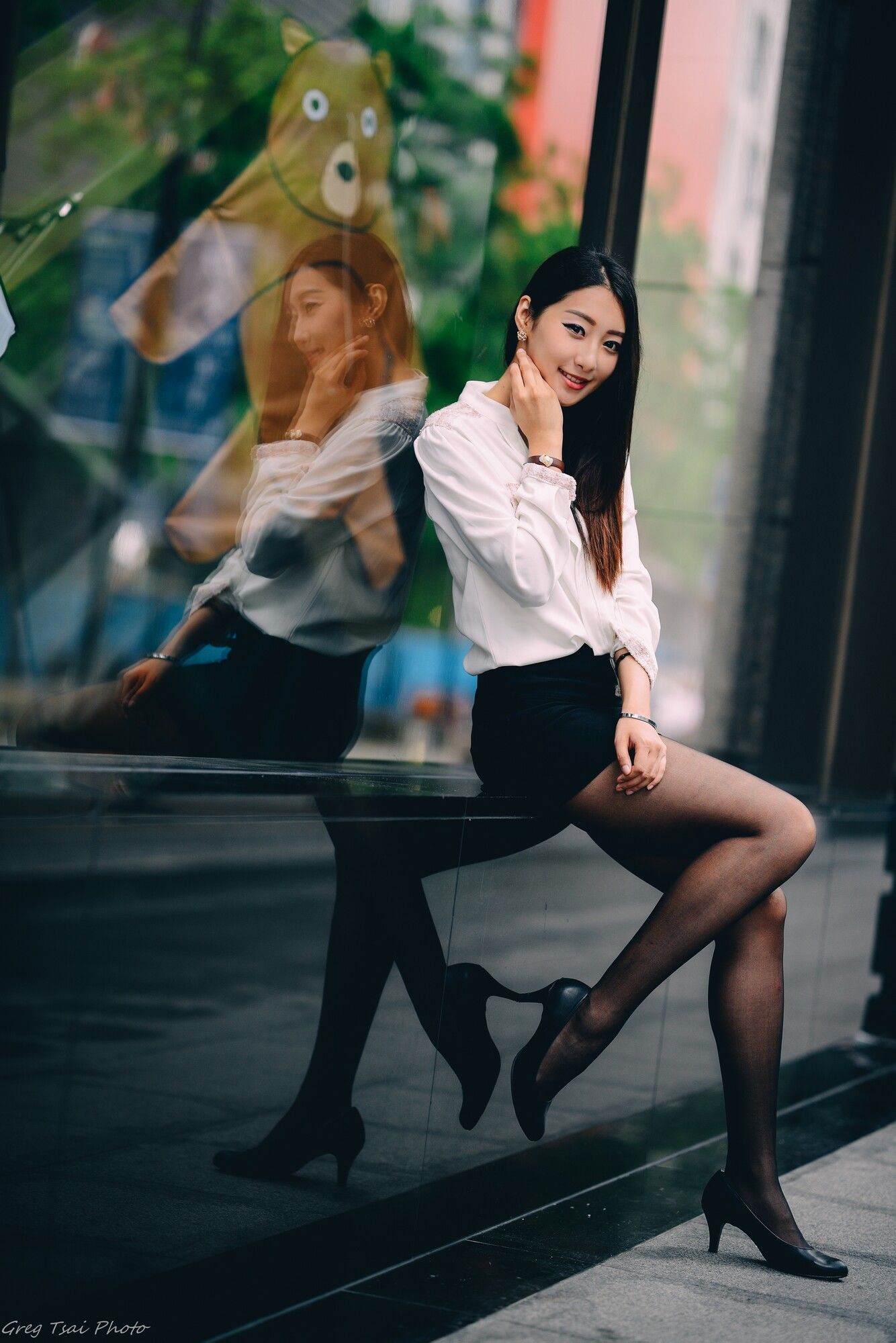 [台湾网红美女] Joan小葵 小清新腿模风+信義街拍