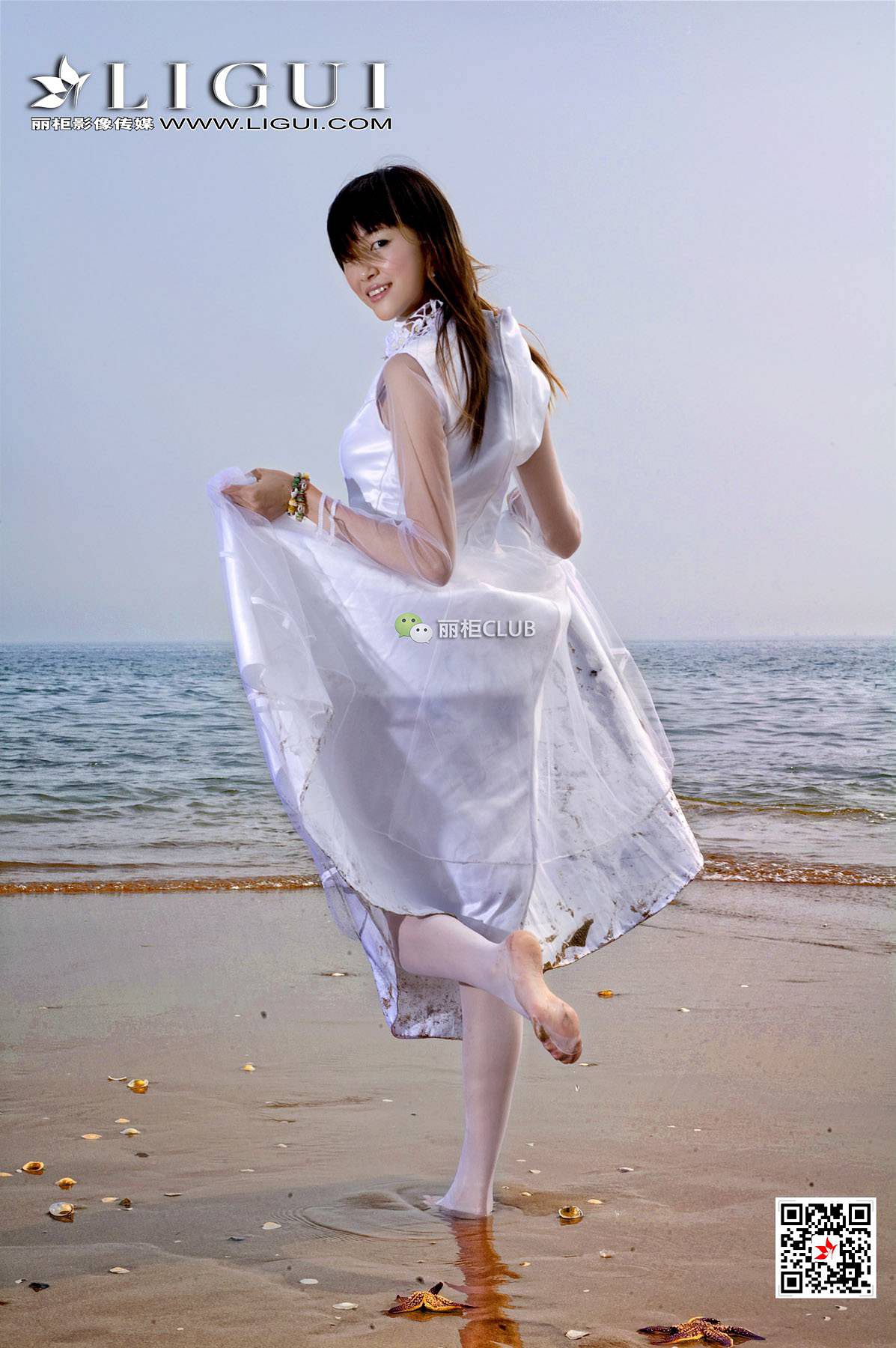 菲儿《沙滩婚纱》 [丽柜LIGUI] 网络丽人