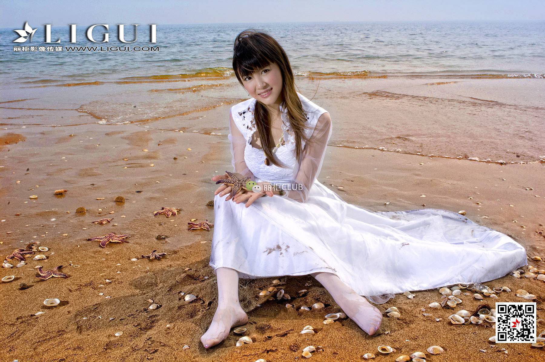 菲儿《沙滩婚纱》 [丽柜LIGUI] 网络丽人