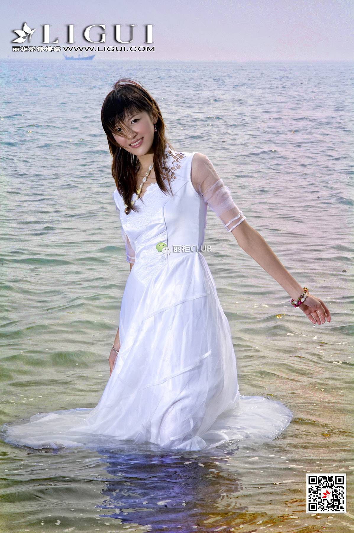 菲儿《沙滩婚纱》 [丽柜LIGUI] 网络丽人