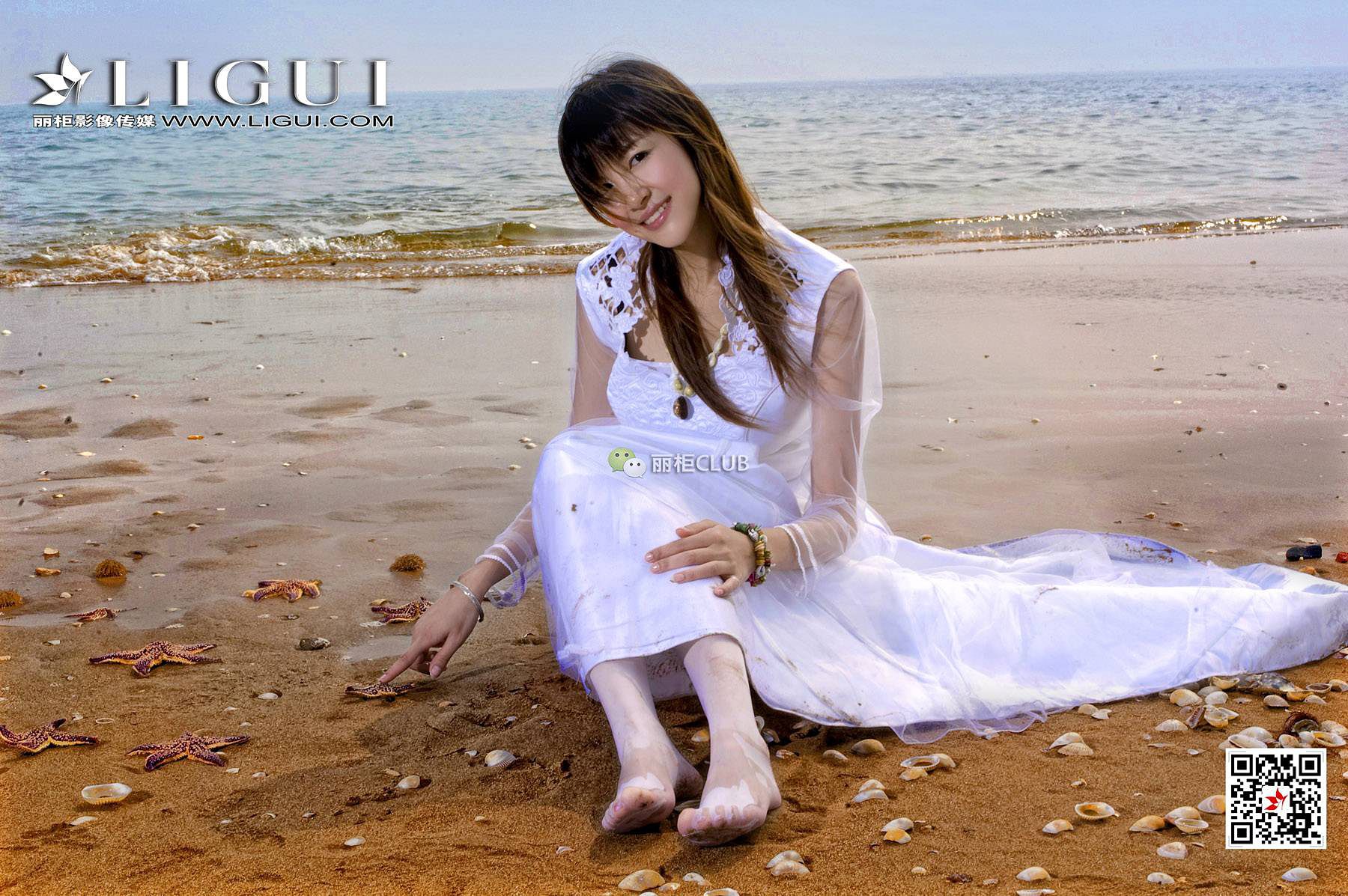 菲儿《沙滩婚纱》 [丽柜LIGUI] 网络丽人