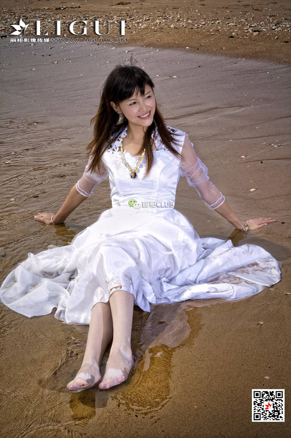菲儿《沙滩婚纱》 [丽柜LIGUI] 网络丽人