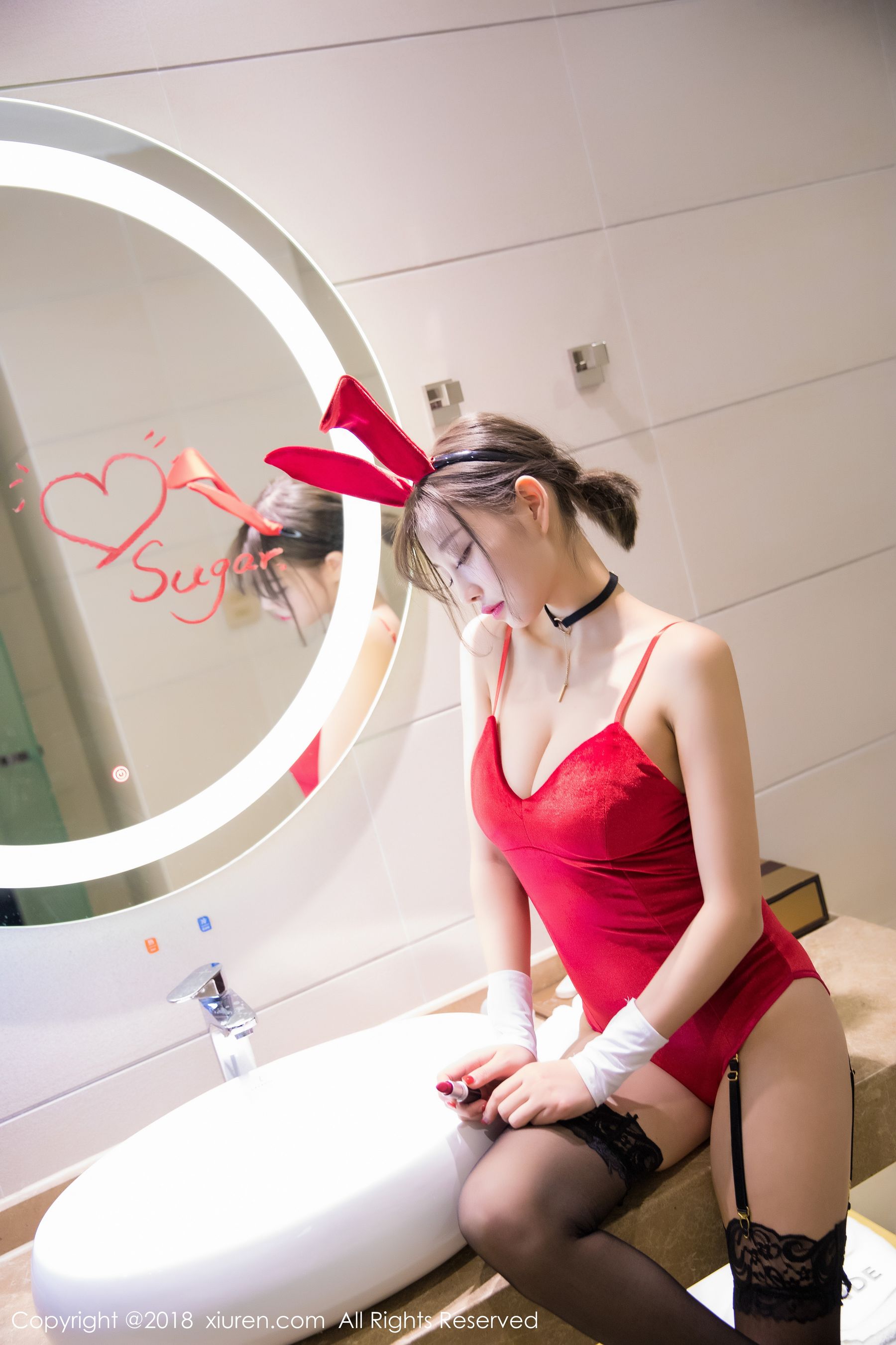 杨晨晨sugar《黑丝兔女郎+浴室湿身系列》 [秀人XIUREN] No.1033
