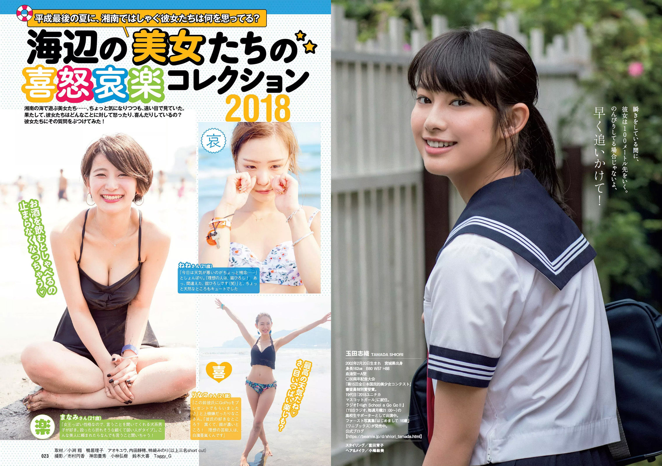 吉岡里帆 小倉優香 傳谷英里香 玉田志織 大原優乃 小宮有紗 梅澤美波 加治ひとみ 忍野さら 桃月なしこ 藤木由貴 [Weekly Playboy] 2018年No.34-35 写真杂志