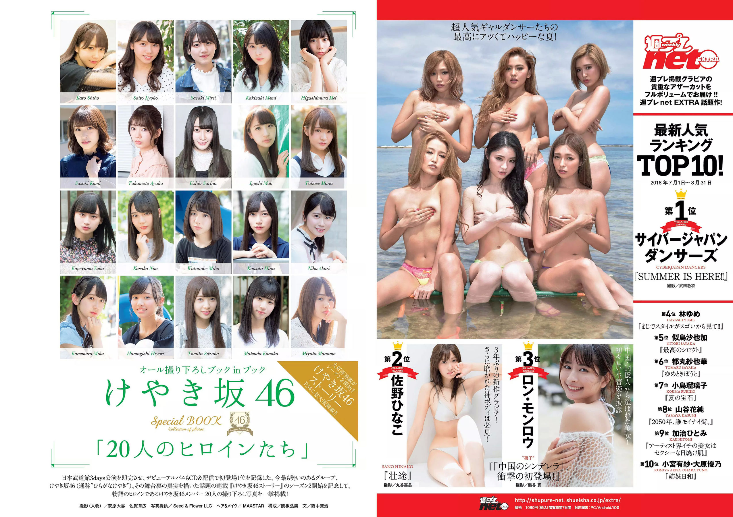 今田美桜 大原優乃 真島なおみ 井口綾子 荻野由佳 華村あすか 彩川ひなの [Weekly Playboy] 2018年No.39 写真杂志