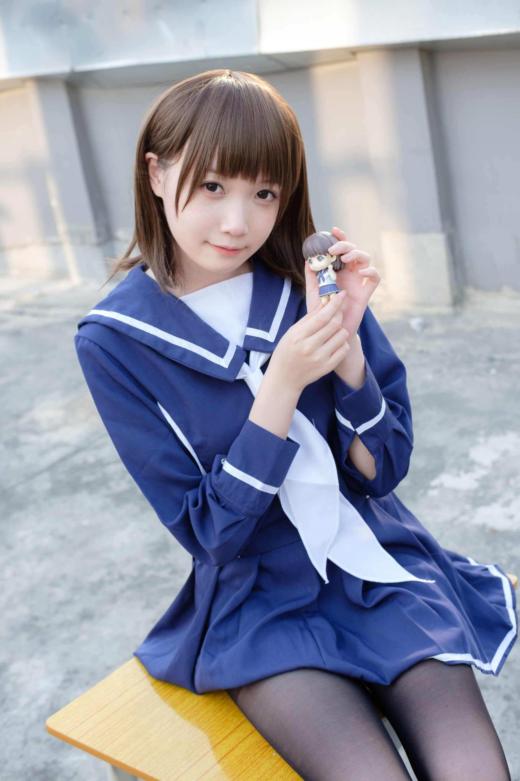 [森萝财团] X-043 天台黑丝水手服