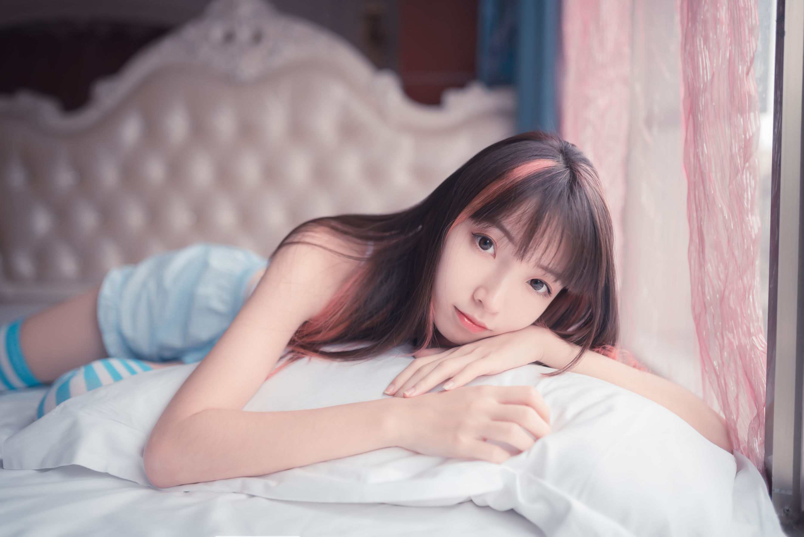 [风之领域] NO.014 祖木子 蓝白条纹丝袜小可爱