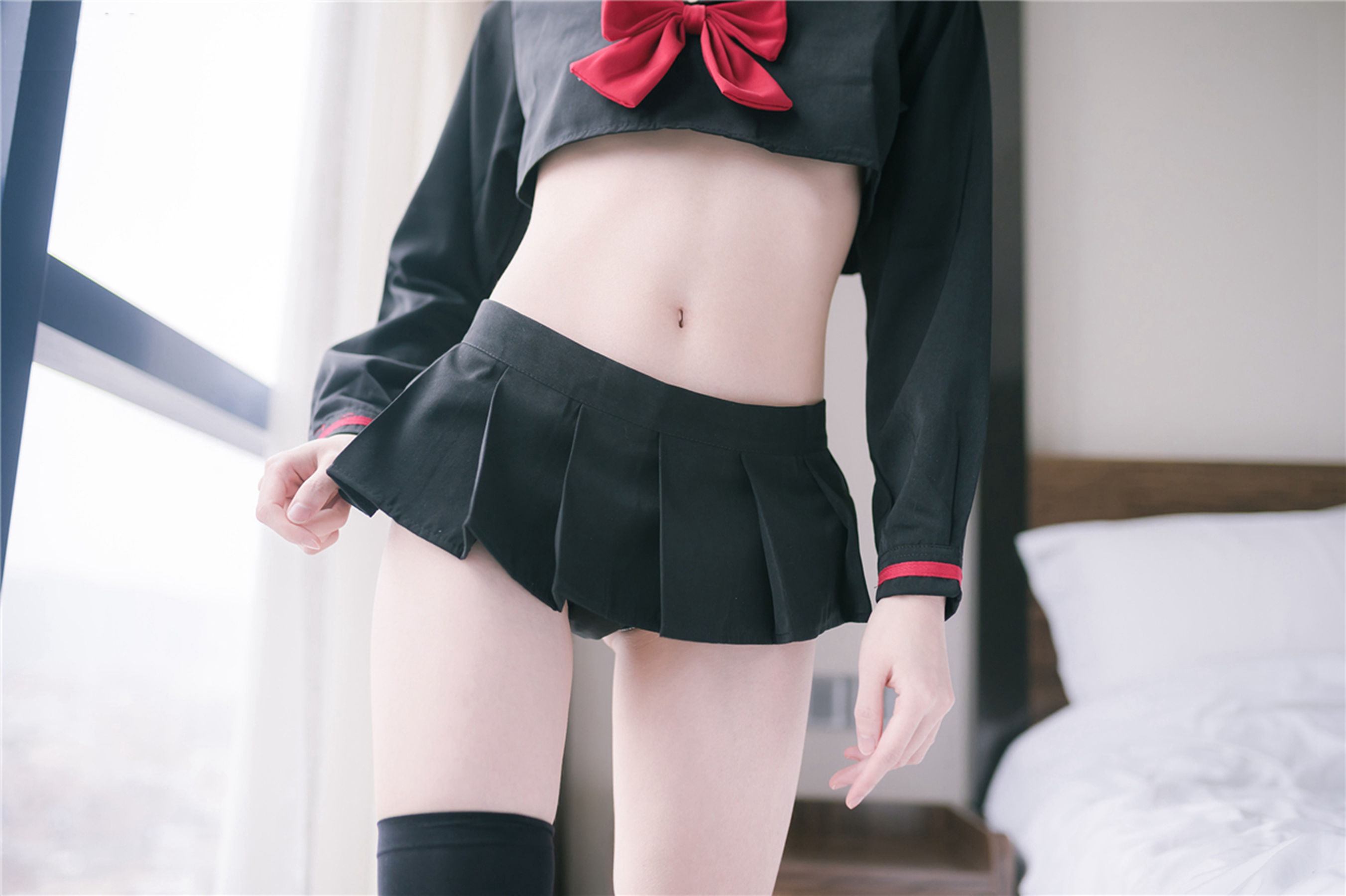 [风之领域] NO.119 超短情趣制服黑丝长腿