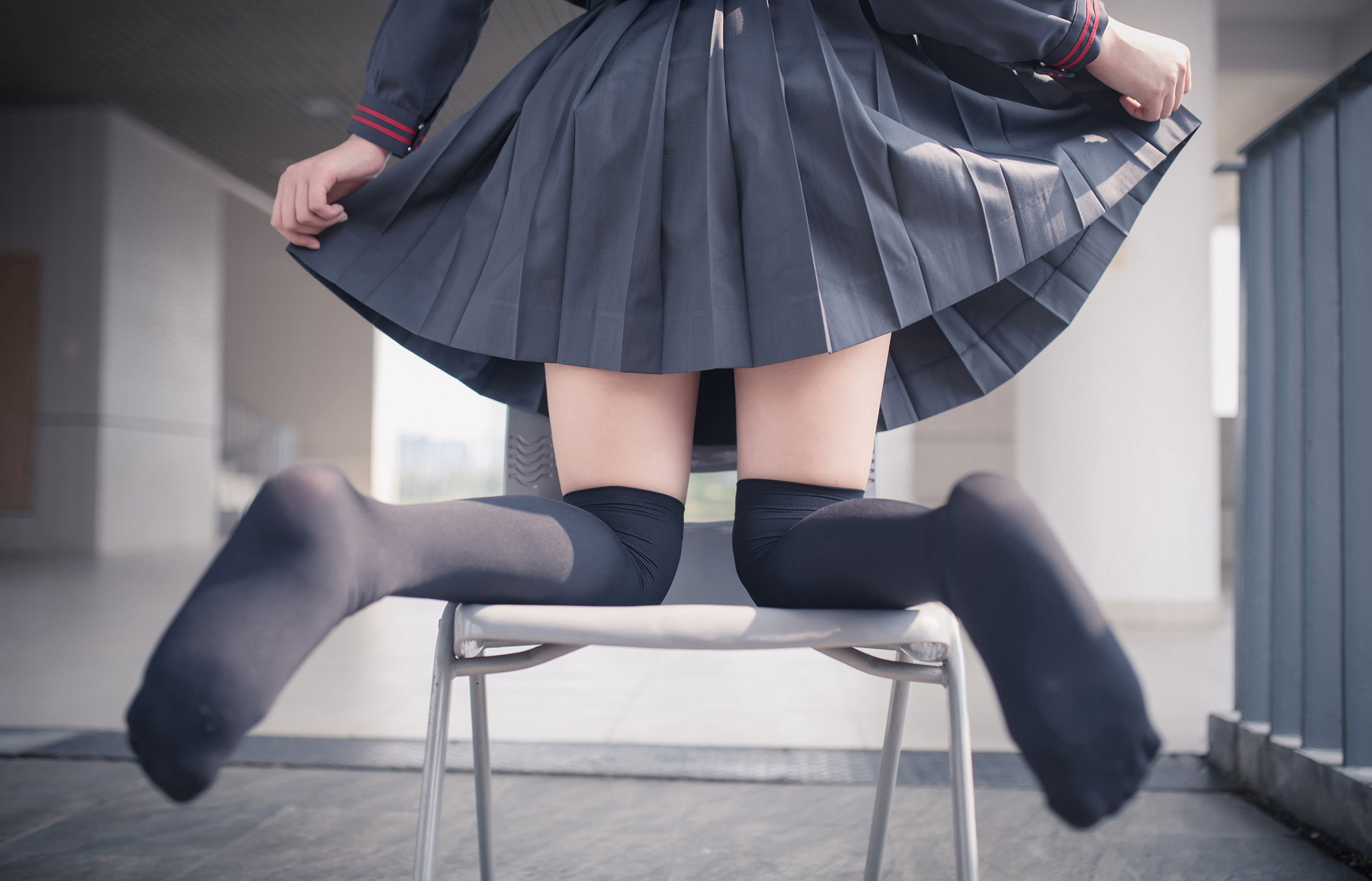 [风之领域] NO.120 超短情趣制服黑丝长腿2