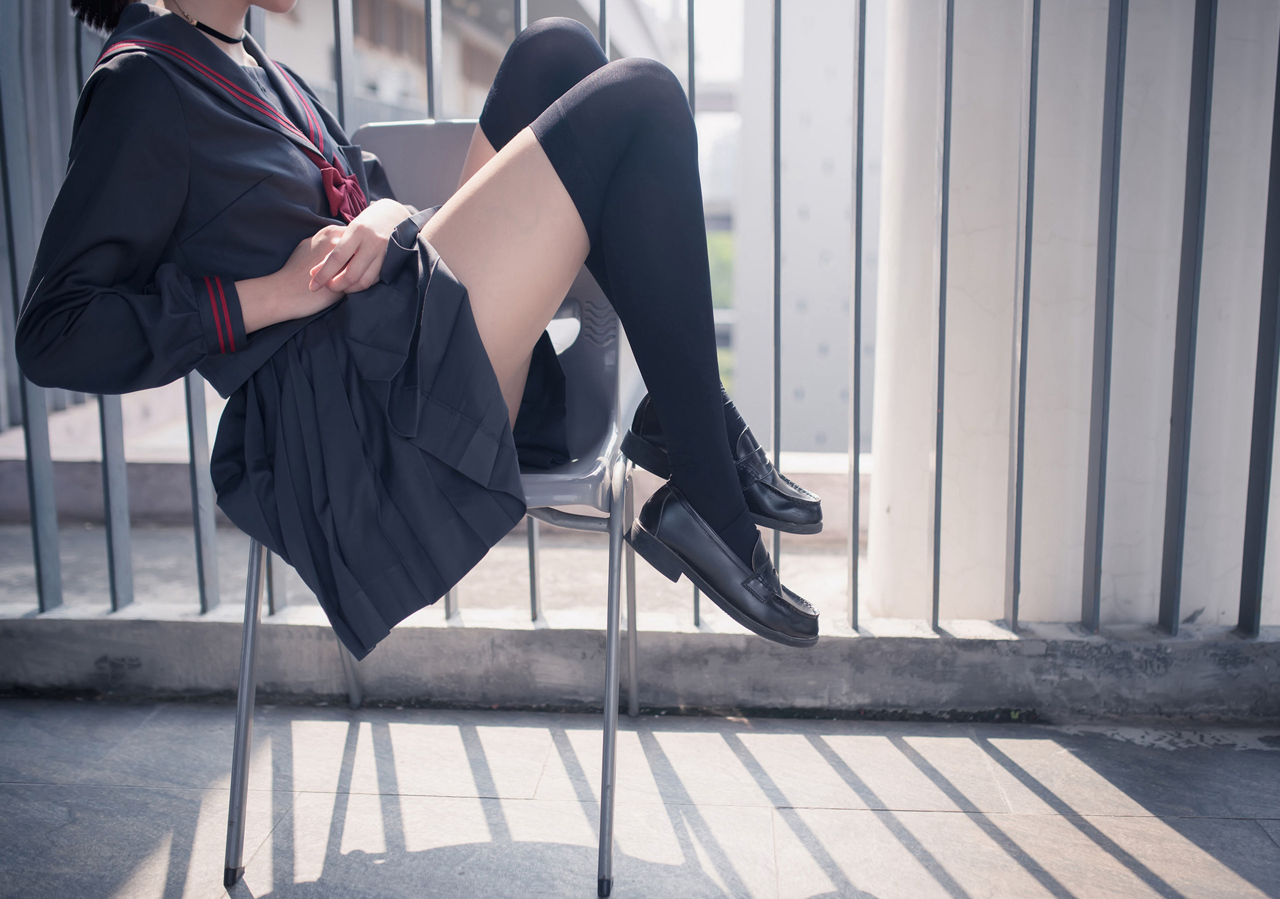 [风之领域] NO.120 超短情趣制服黑丝长腿2