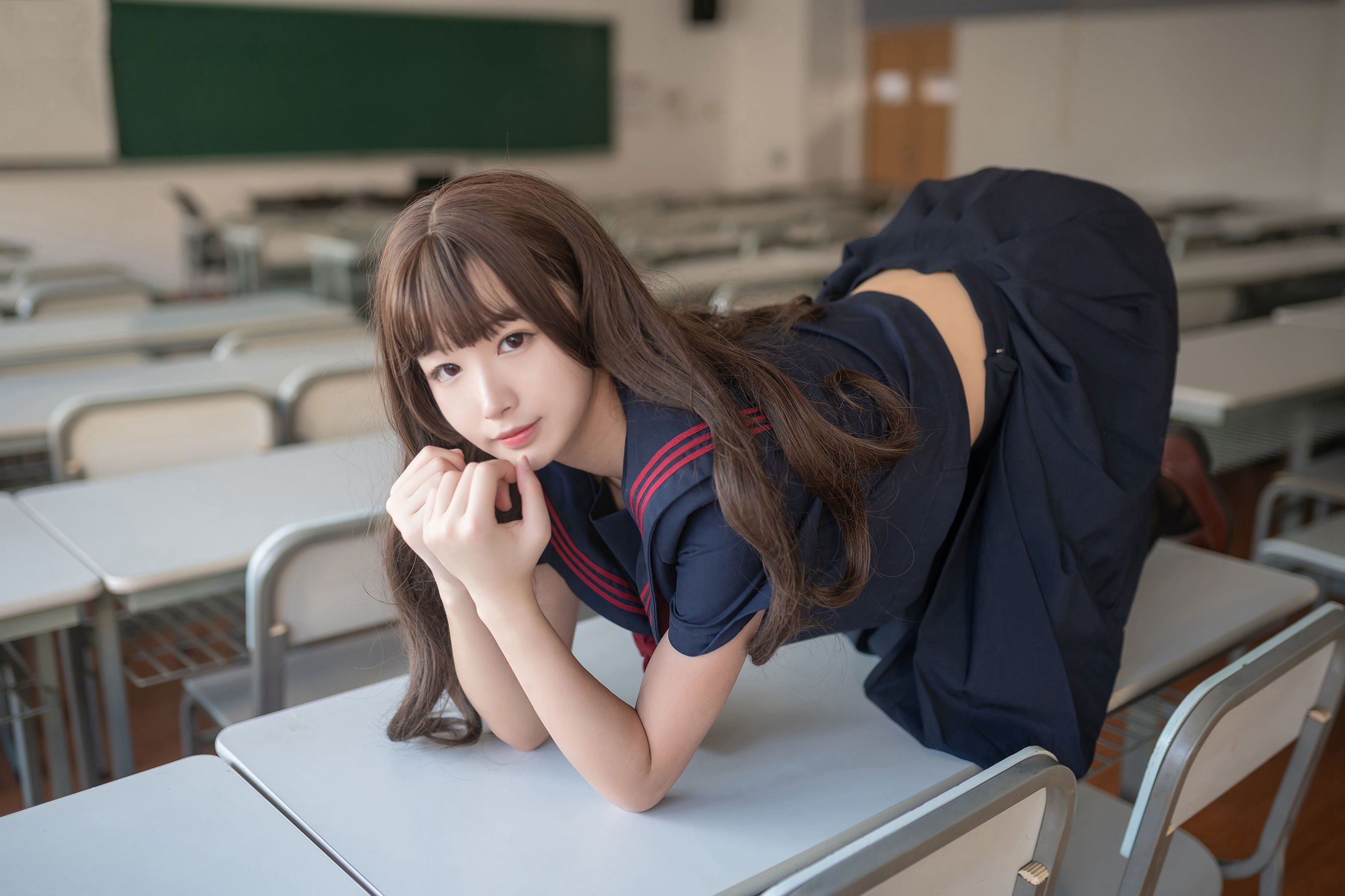 [风之领域] NO.127 爱心黑丝学妹