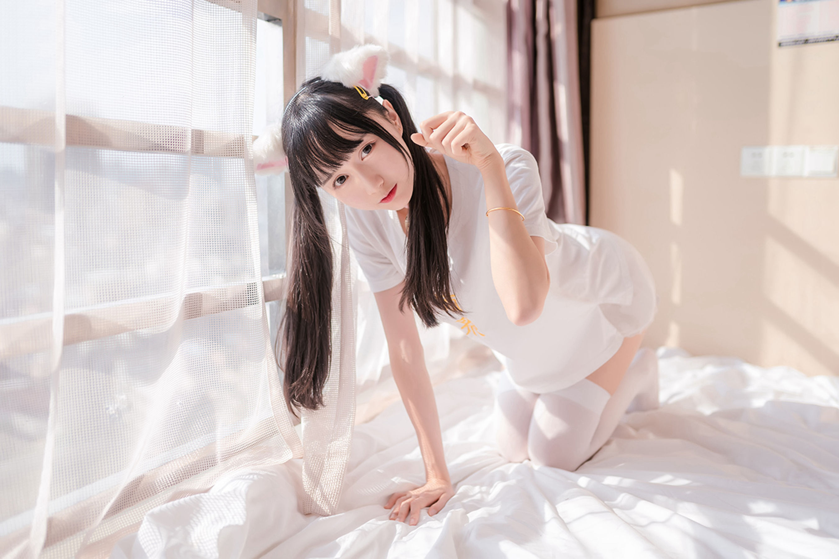 [风之领域] NO.129 猫系白丝少女