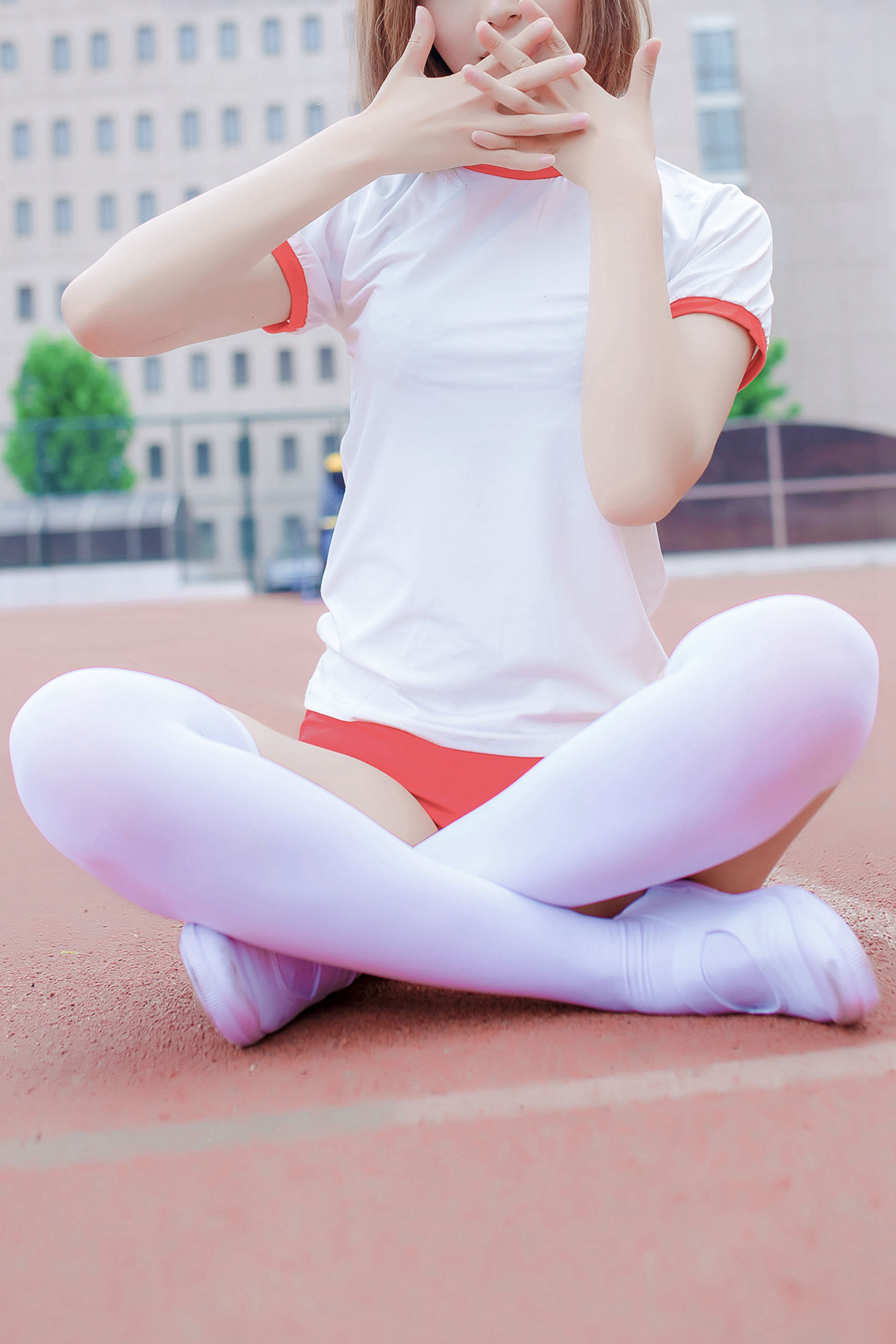 [风之领域] NO.132 体操服少女的过膝白丝